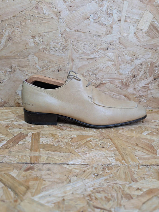 Ted Baker Mens UK 9 Oxford Formal Shoes Shine Leather Beige Classic Lace Cream