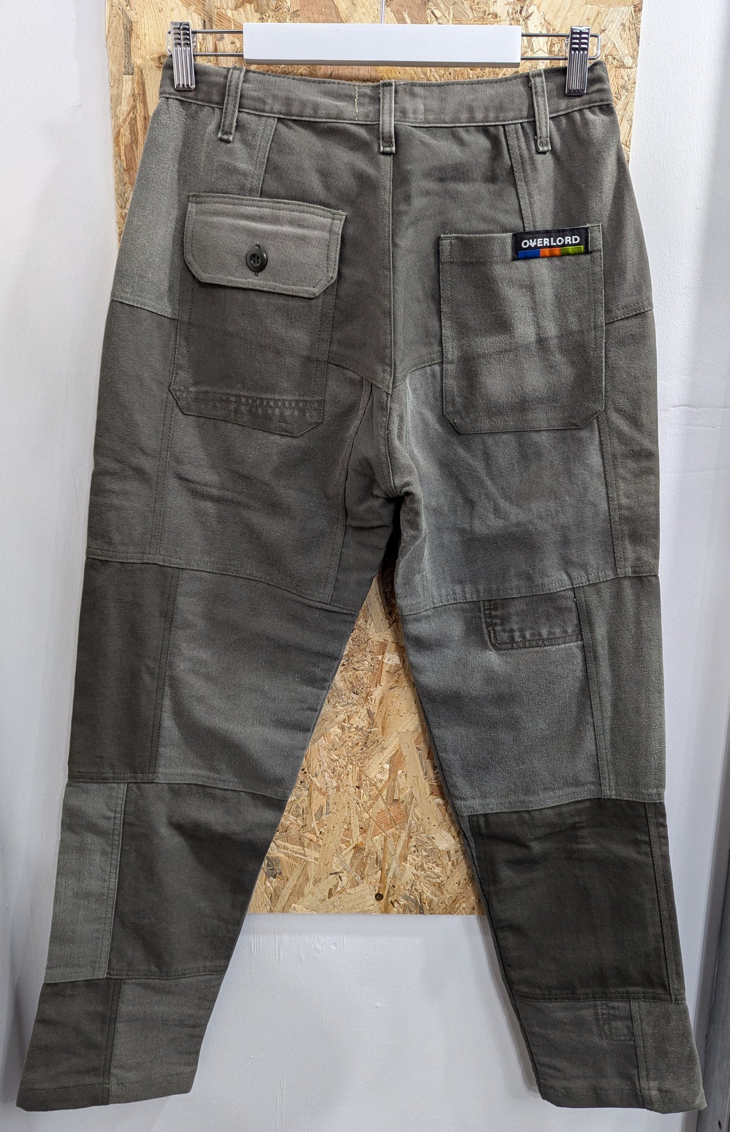 Overlord Clothing Skate Pants Green Khaki Canvas Chino Trousers Cargo Mens W29