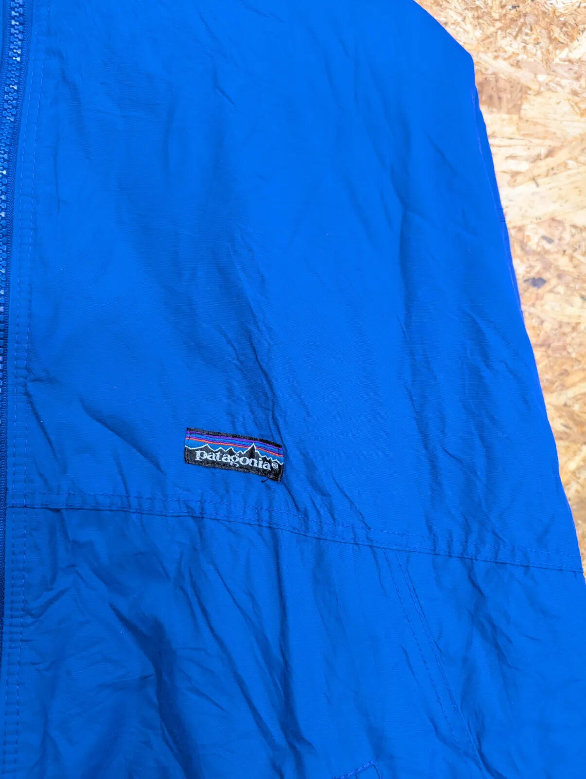 Vintage Patagonia Fleece Lined Jacket Mens Large Blue Full Zip Mock Neck 90s USA