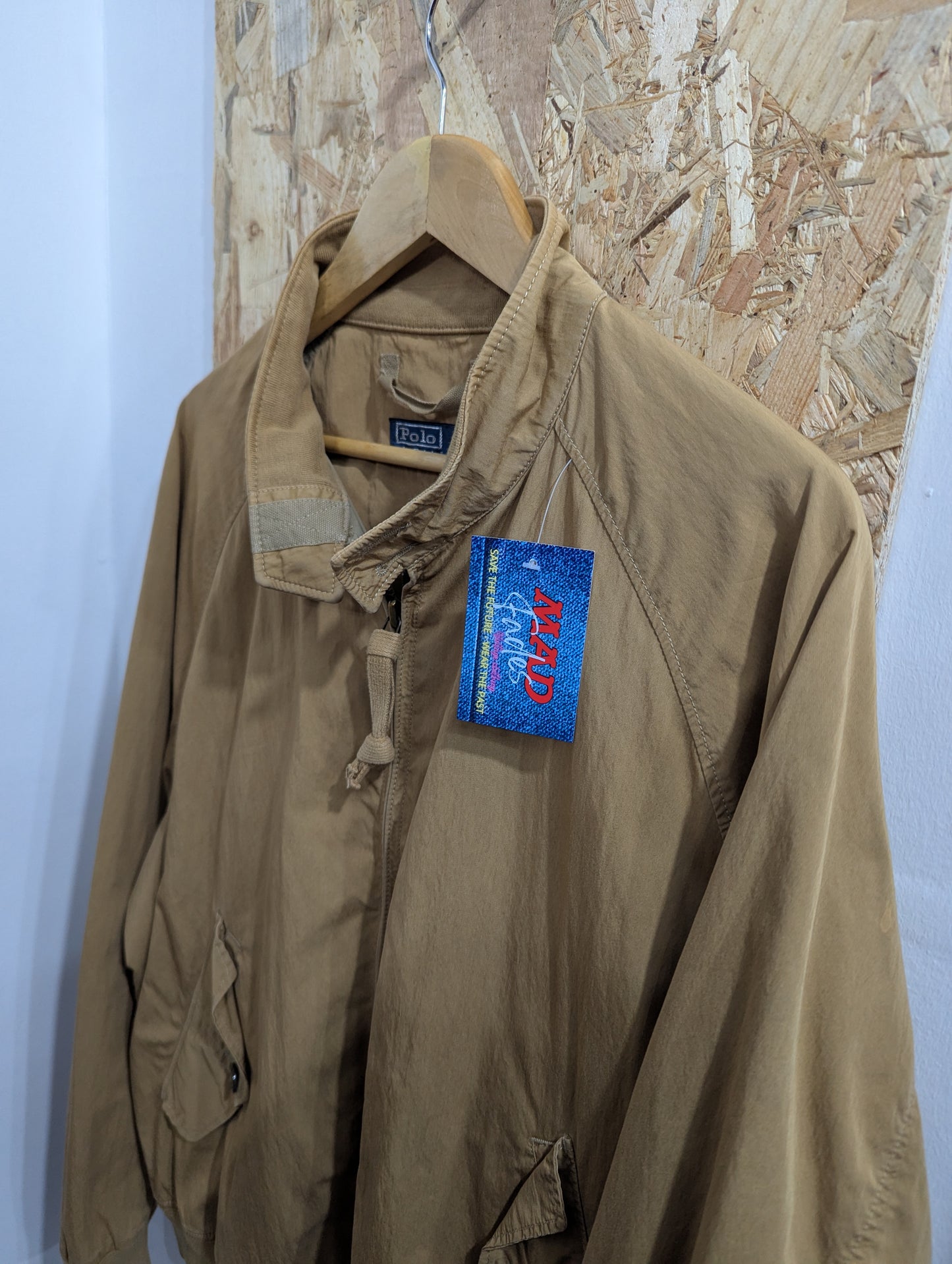 Ralph Lauren Polo Harrington Canvas Chore Jacket Workwear Beige Tan Mens XL