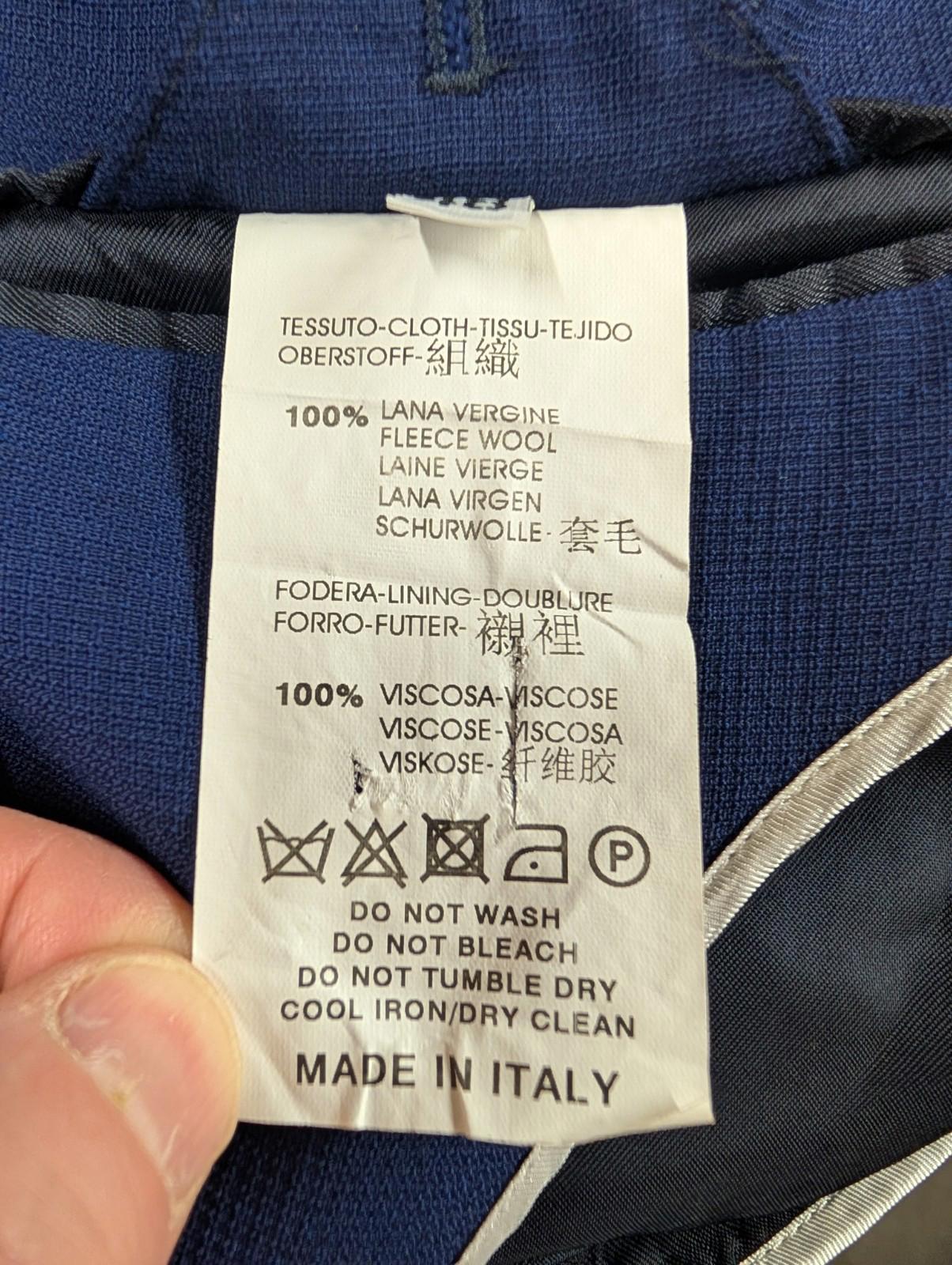 Boggi Milano Blazer 38 Small Men Wool Blue 2 Button Lined Navy Made in Italy