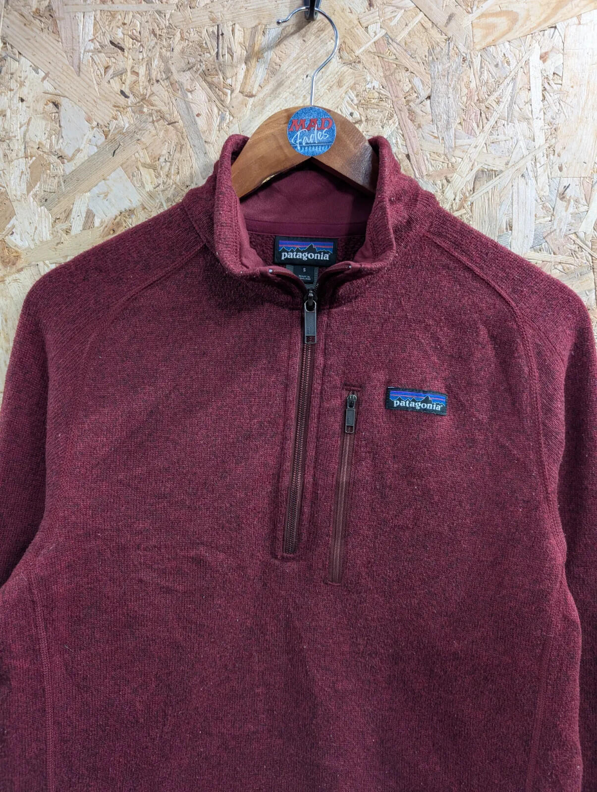 Patagonia Better Sweater Fleece Mens XL Small Burgundy 1/4 Zip Snap-T Synchilla