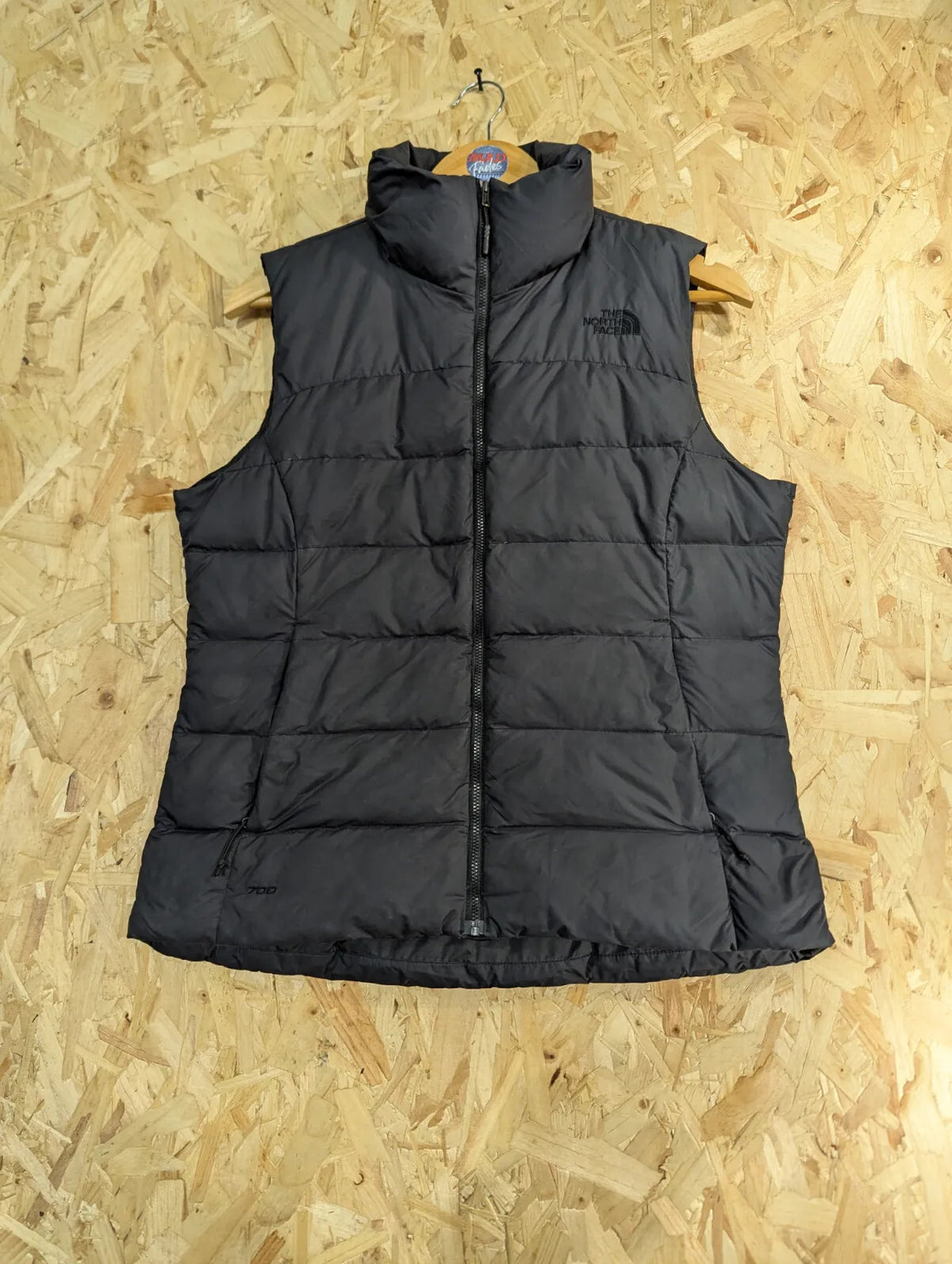 North Face Gilet Vest Womens Medium Black Nuptse 700 Fill Zip Puffer Bodywarmer