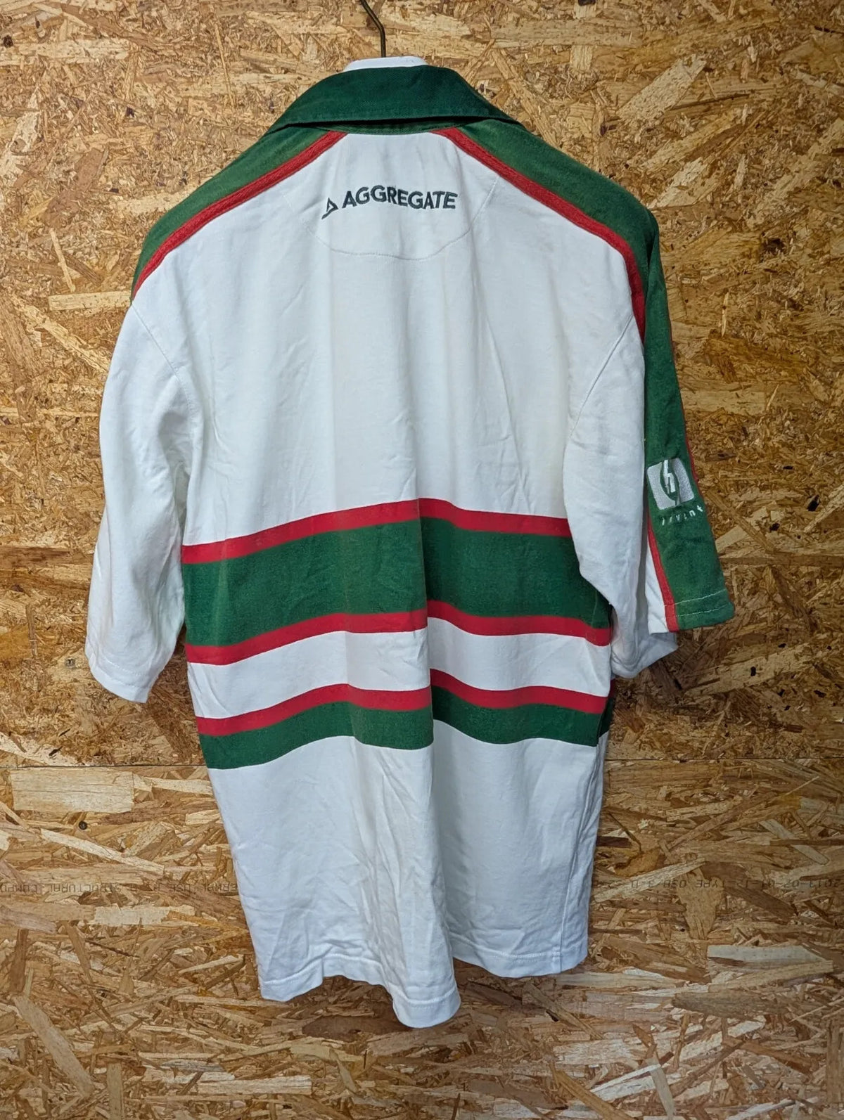 Vintage Leicester Tigers Away Rugby Shirt Mens Medium White Cotton Traders 90s