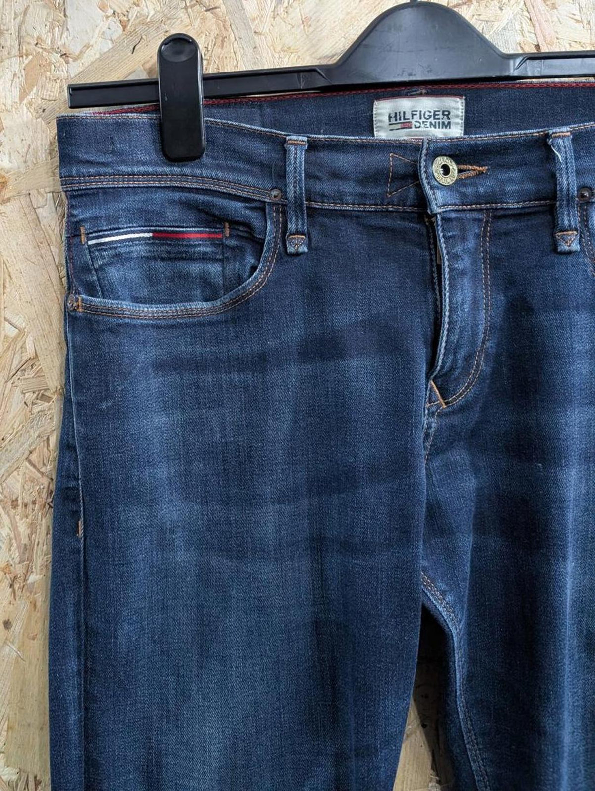 Tommy Hilfiger Sidney Slim Jeans W31 L32 Men Navy Blue Premium Stretch Denim Zip