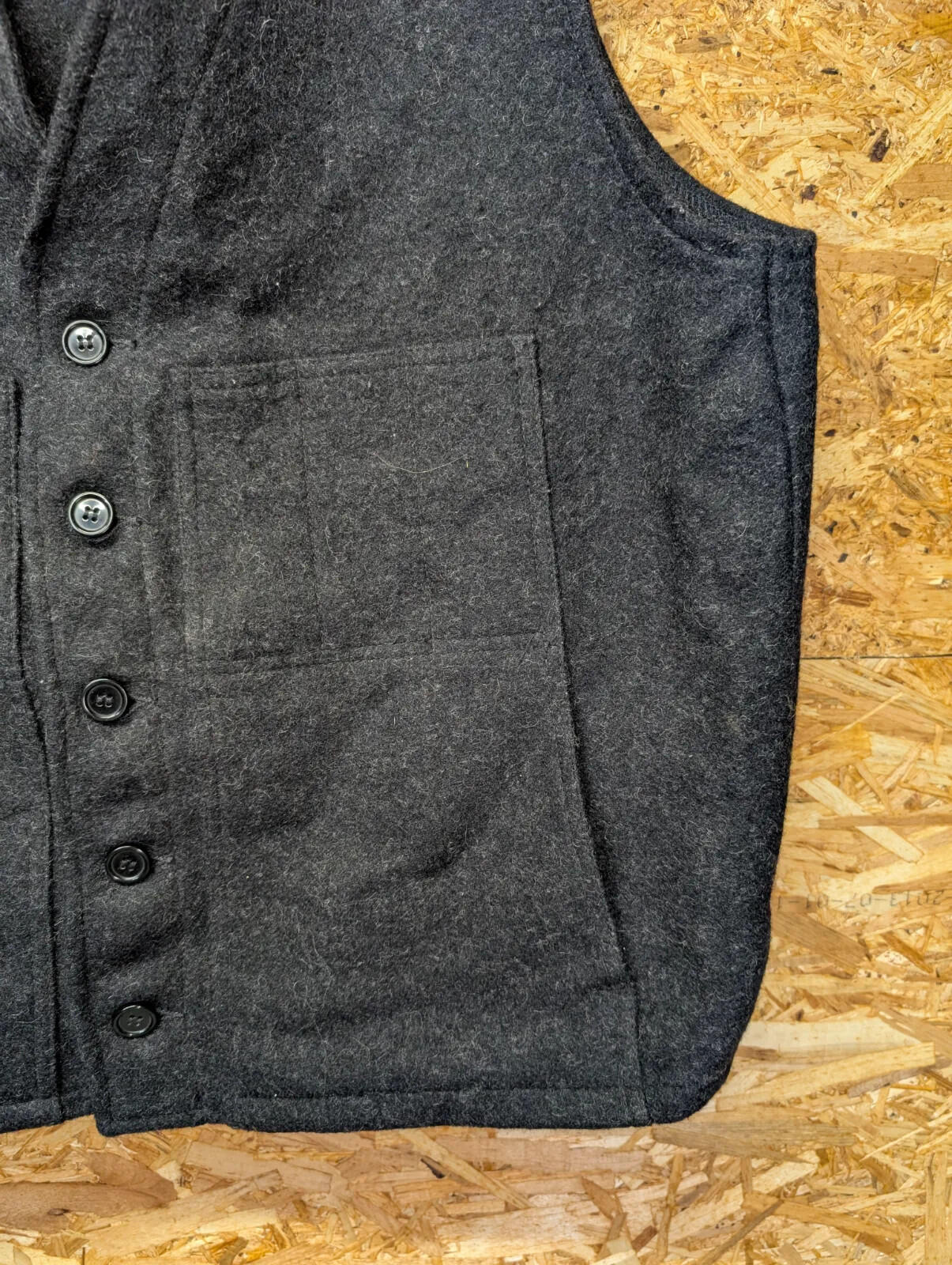 Filson Mackinaw Wool Vest Men XL 44 Grey Black Gilet USA Pocket Body Warmer