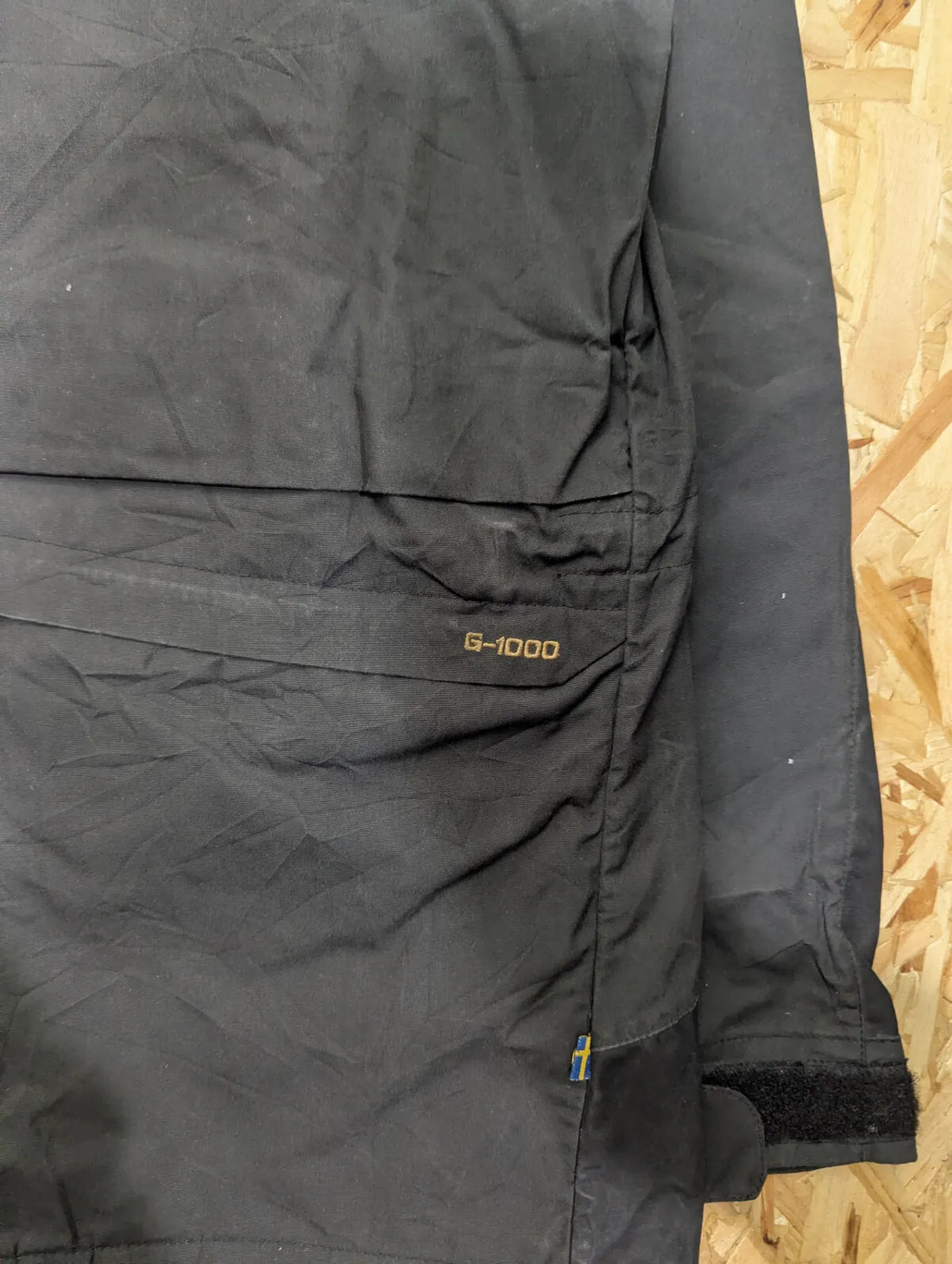 Fjallraven Tur G1000 Jacket Mens Large Black Hooded Canvas Wax Parka Anorak