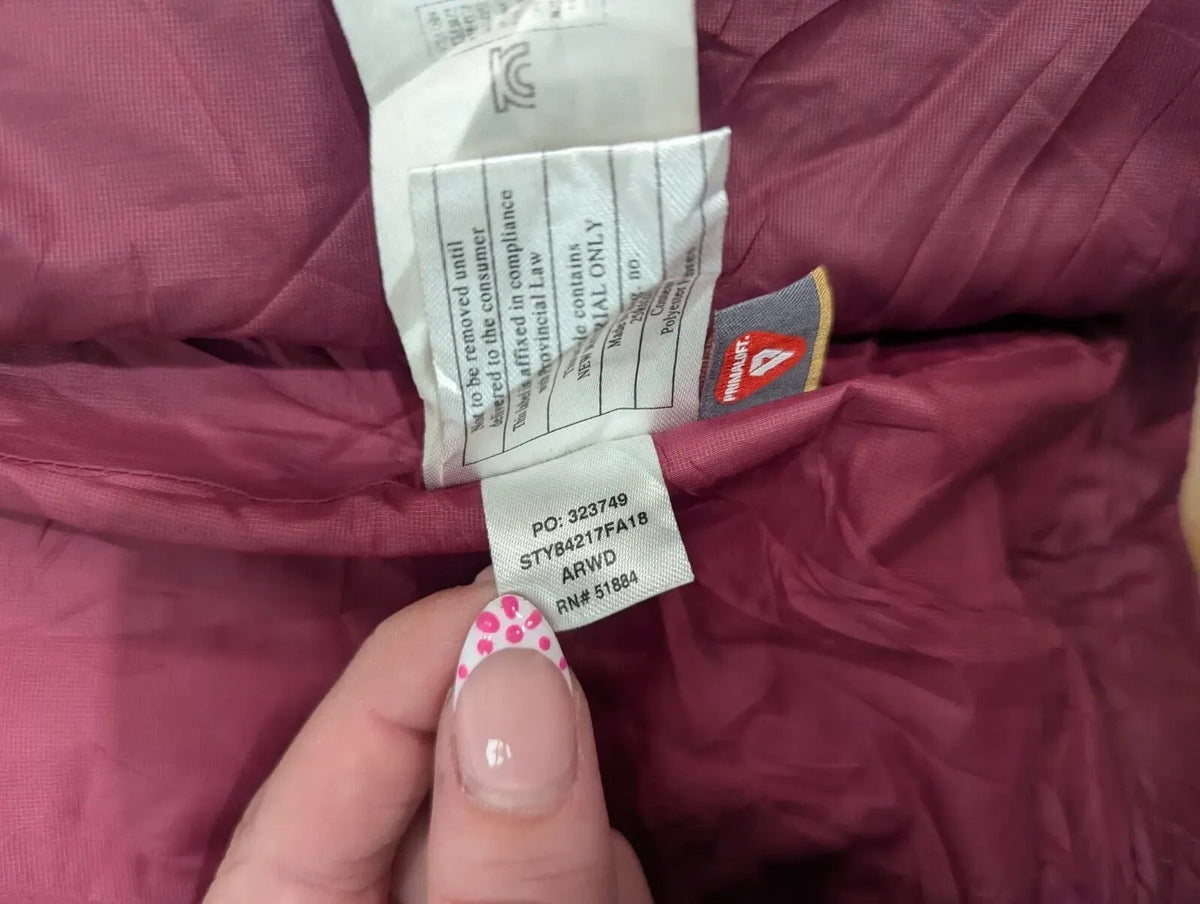 Patagonia Nano Puff Jacket Women Small Burgundy PrimaLoft Quilted Insulated Hood