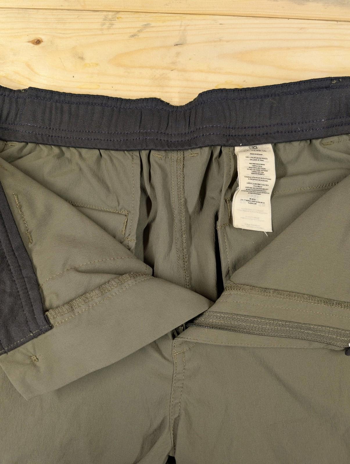 Filson Outdoorsman Shorts Medium 32 34 Cargo Elastic Waist Evergreen Khaki