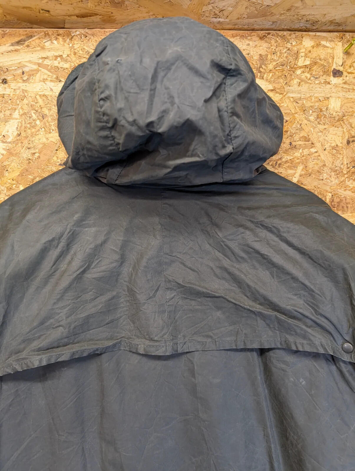 Vintage Barbour Durham Hooded Wax Jacket Mens XL C44 Black A6 Lined 90s England