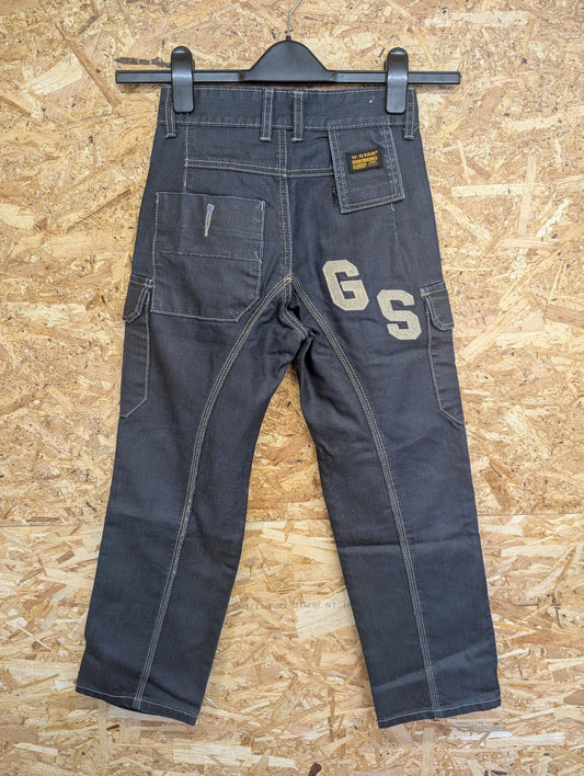 G-Star Raw Elwood Jeans Age 8 Boys W24 L23 Cargo Style Navy Blue Rigid Denim