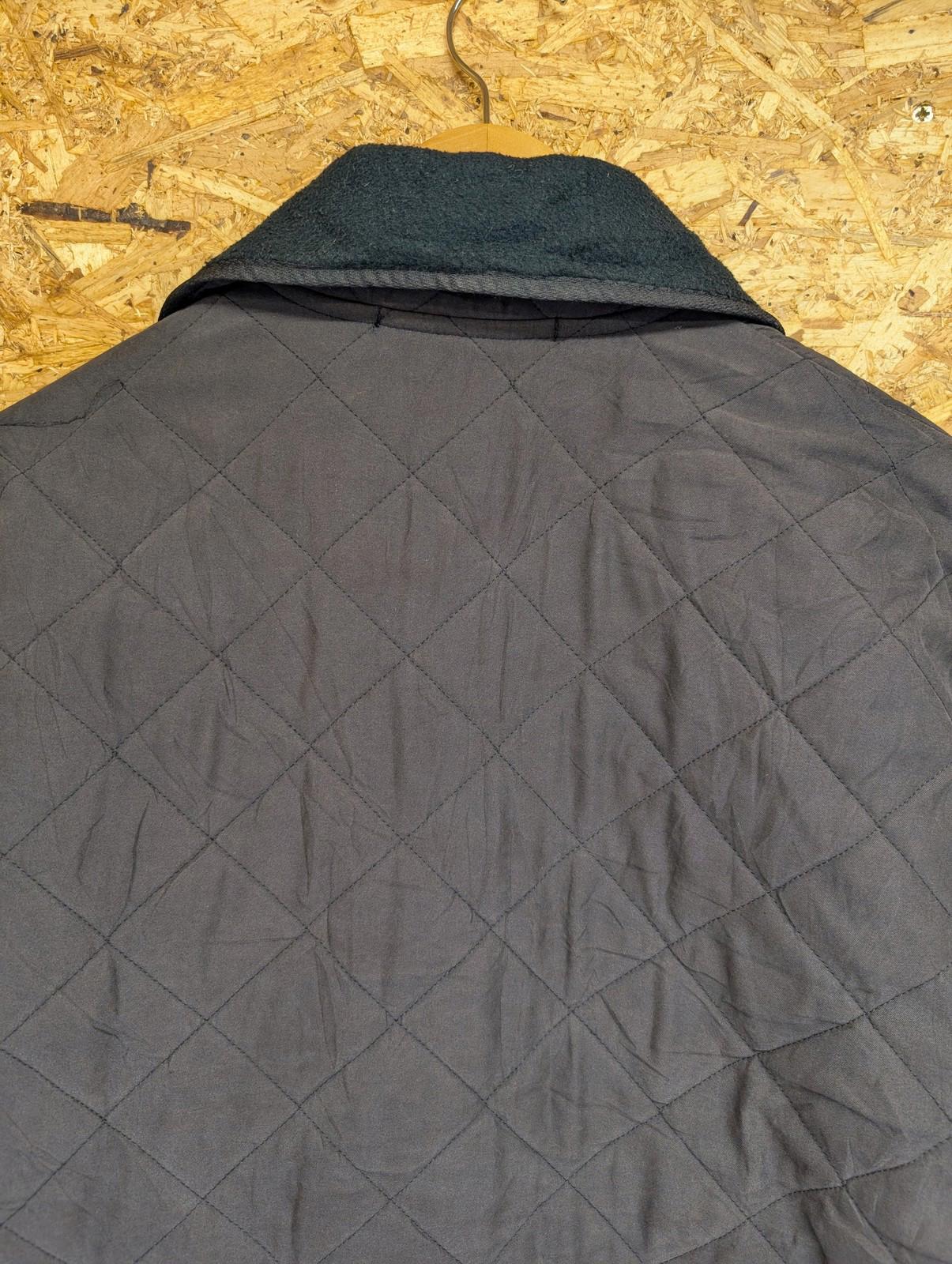 Barbour Microfiber Polarquilt Long Jacket Large Fleece Quilted Padded Navy Blue