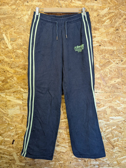 Adanola Joggers W30 L30 Navy Cotton Brushed Fleece Logo Print Striped Sweatpants