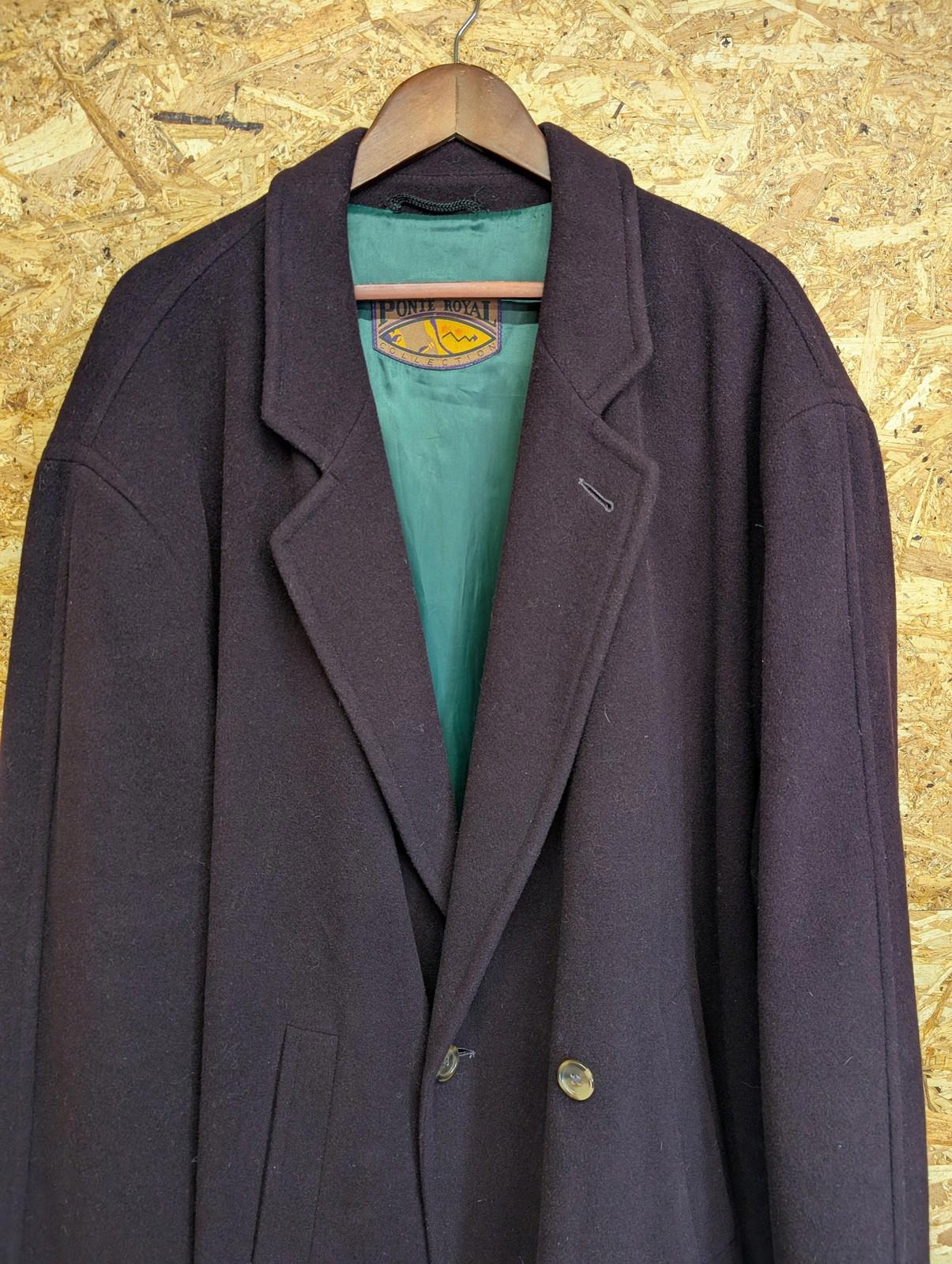 Ponte Royal Wool Overcoat Size 3XL Men Cashmere Double Breasted Burgundy Plum
