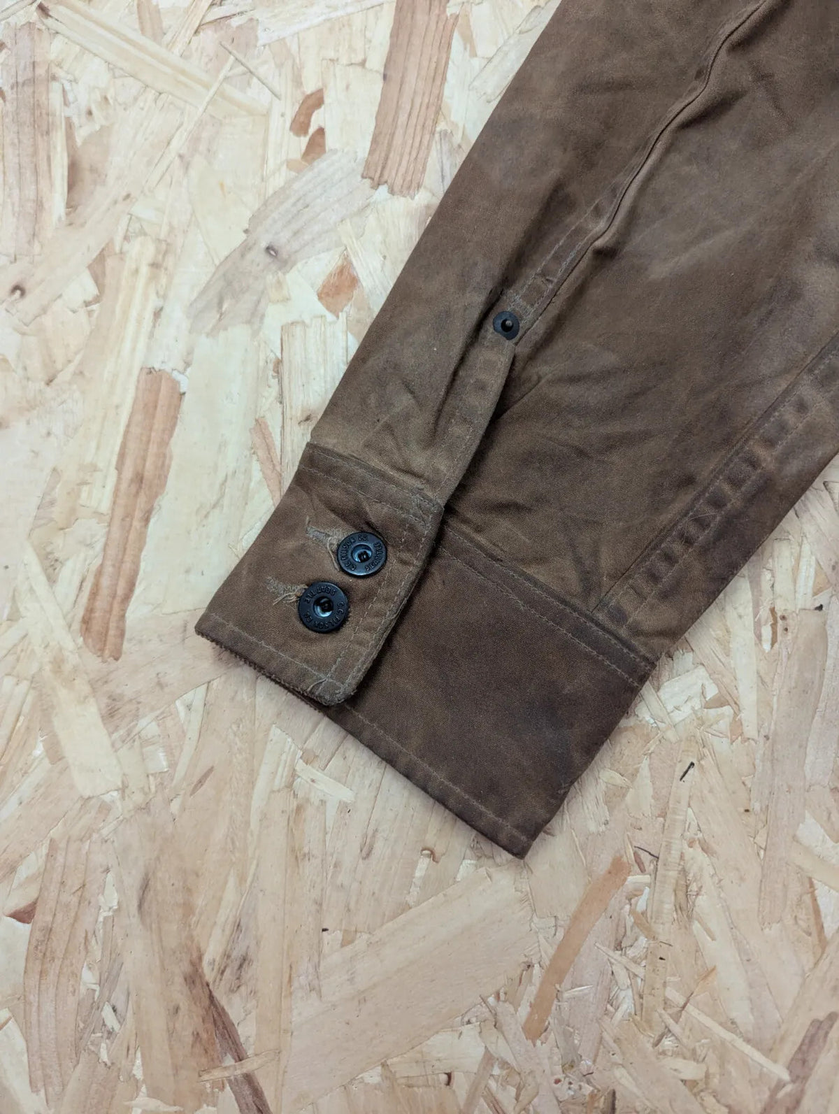 Filson Journeyman Jacket Mens Medium Waxed Brown Cord Collar Tin Cloth USA Made
