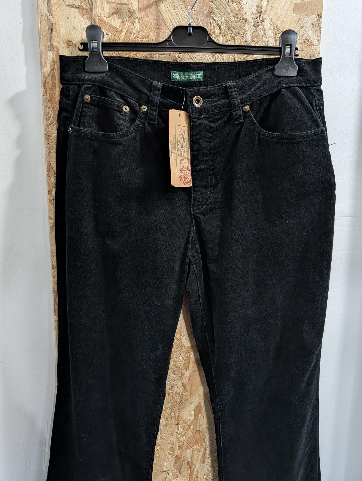 Ralph Lauren Trousers UK14 W32 L32 Women Black Jeans Company Bootcut Corduroy