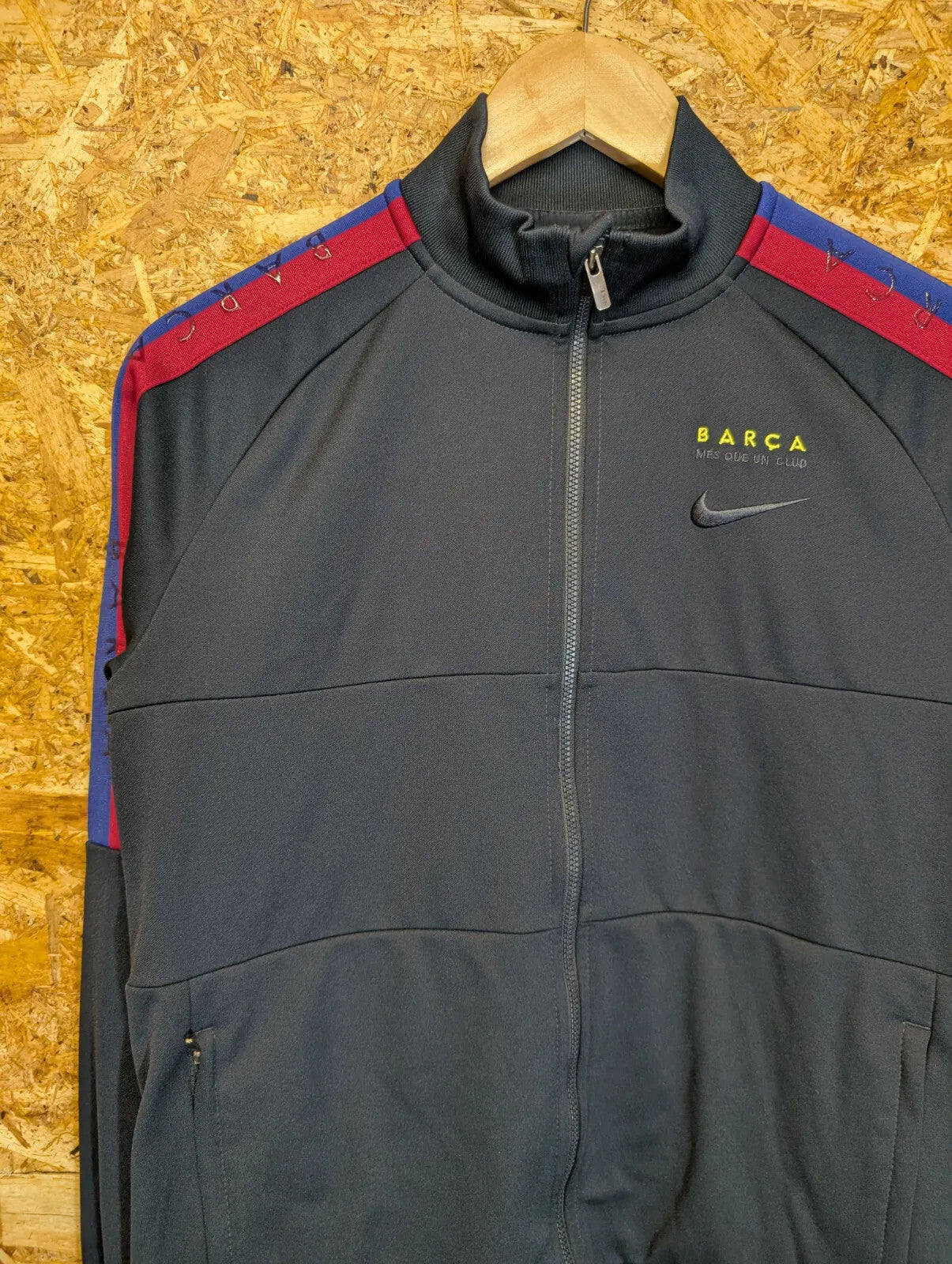 Nike FC Barcelona Track Jacket Kids XL Age 12-13 Navy Blue Full Zip 158-170cm