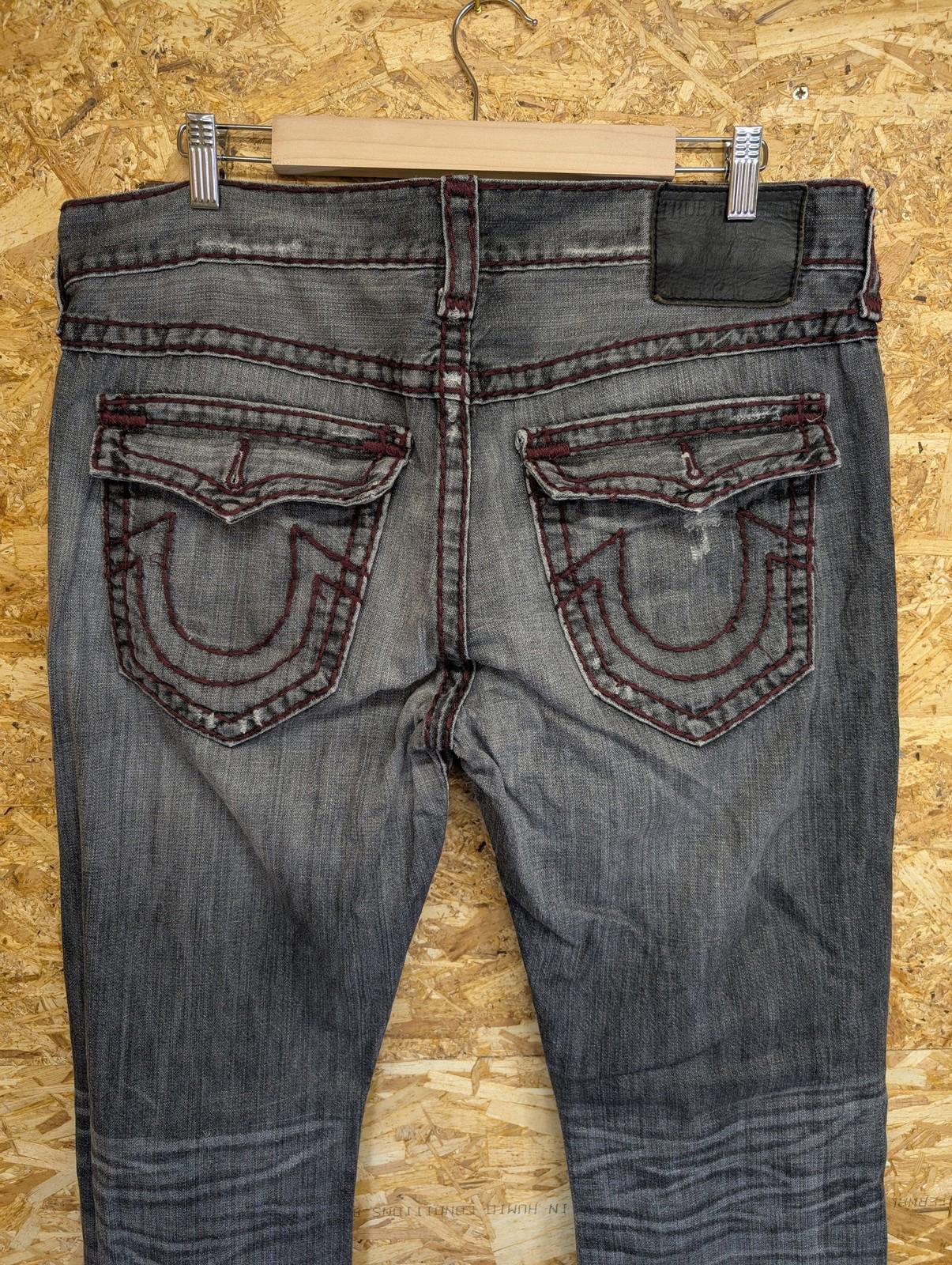 True Religion Ricky Jeans W36 L34 Men Relaxed Straight Distressed Grey Denim