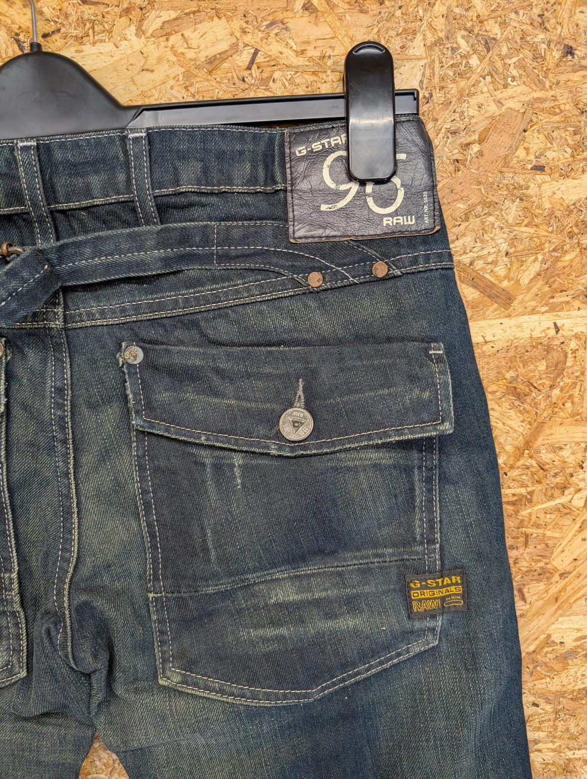 G-Star Raw Slim Jeans W28 L32 Women Dark Wash Denim Skinny Cinch Buckle Blue