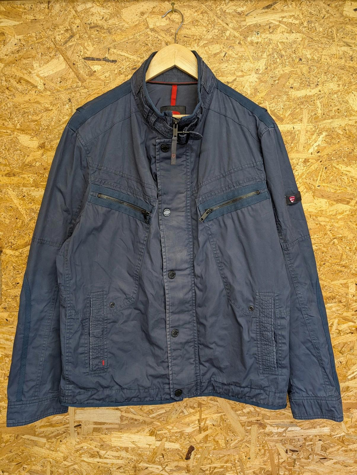 Strellson Donovan-W Jacket XL 44 Men 54 Biker Military Utility Cafe Navy Blue