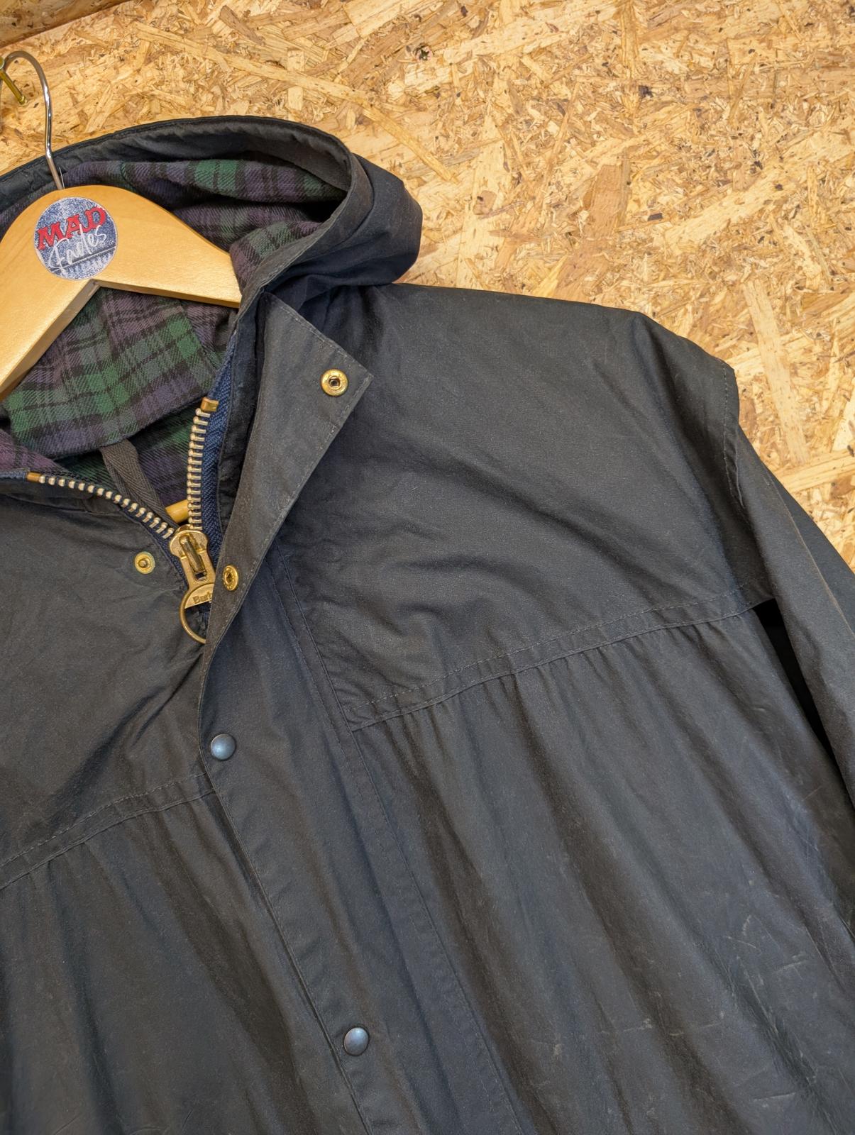 Barbour A6 Lined Durham C36 91cm Vintage Wax Jacket 90s Falklands Rare Hood