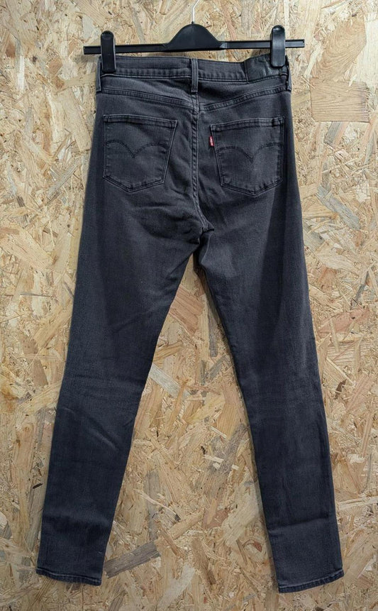 Levis 711 Black Skinny Jeans W28 L32 Women Stretch Slime Straight Leg Red Tab