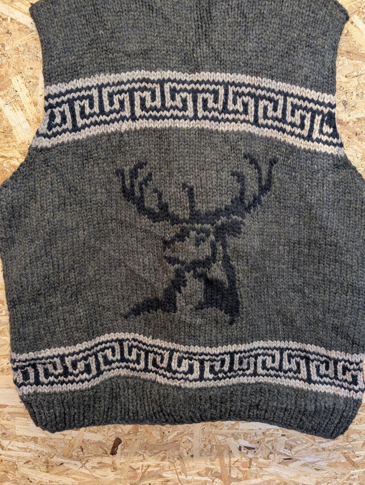 Filson Knitted Mens Size 2XL Limited Edition Grey Wool Cowichan Stag Jumper Vest