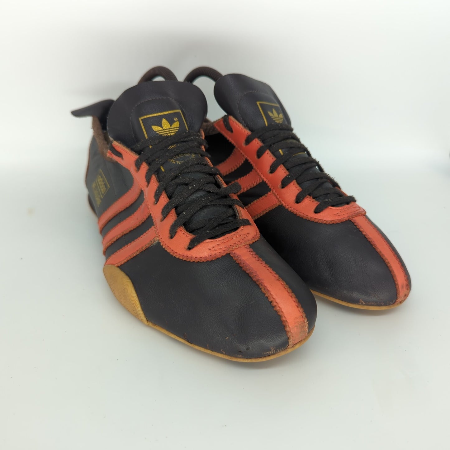 Adidas Melbourne Brown Orange Leather Casuals Trainers Rare 2004 UK 7 Eur 41