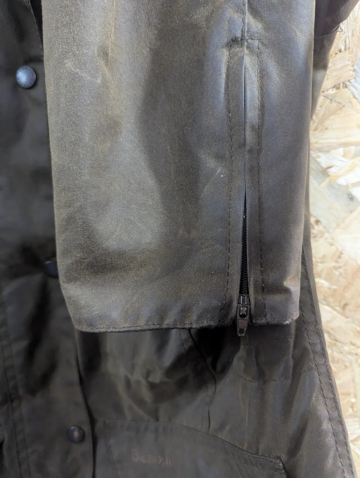 Barbour Sapper Wax Jacket Women UK14 Olive Green Cotton Tartan Lined Cord Collar