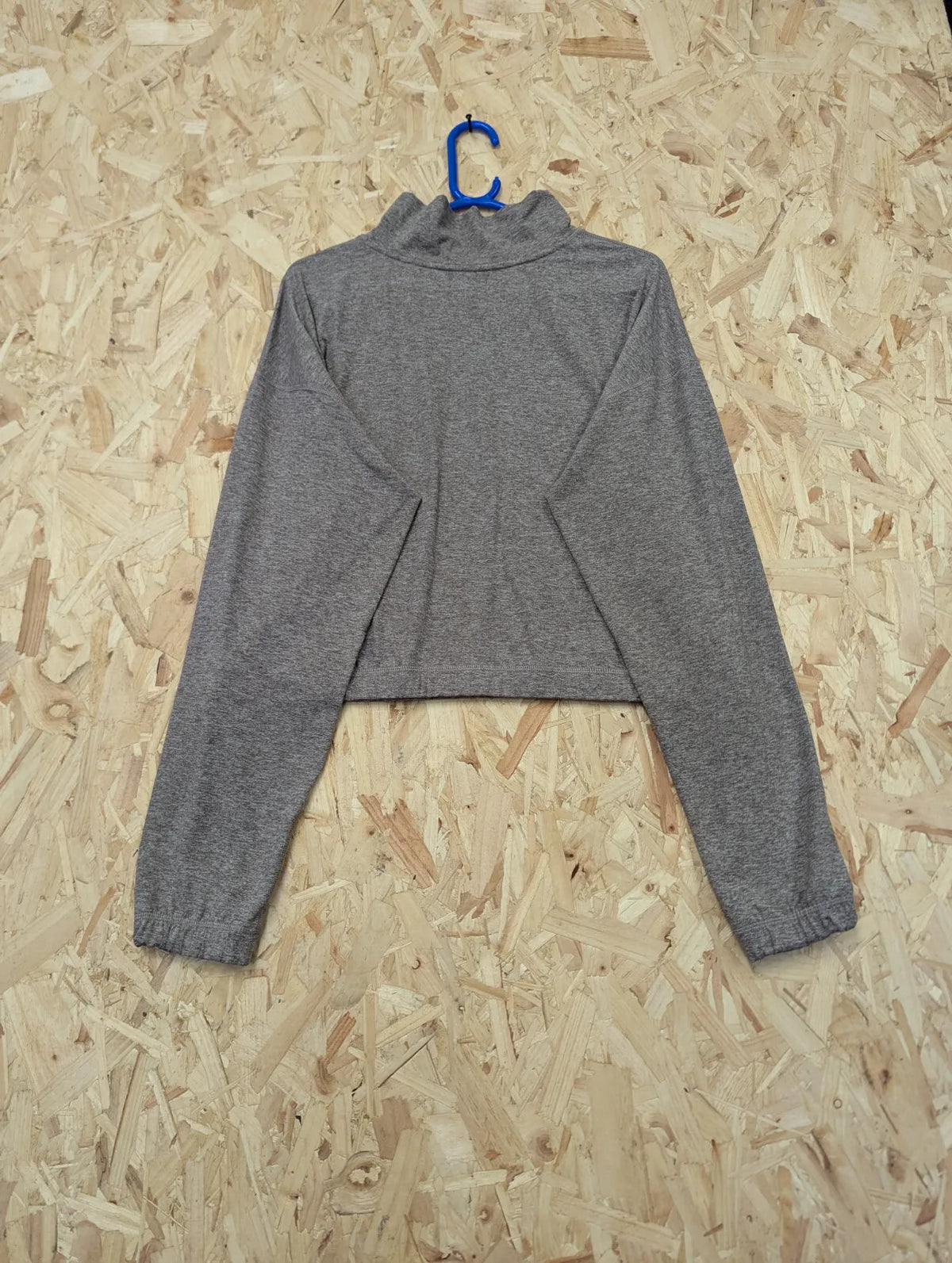 Peloton Mock Neck Top Grey Womens Large Brown Heathered Long Sleeve Pullover