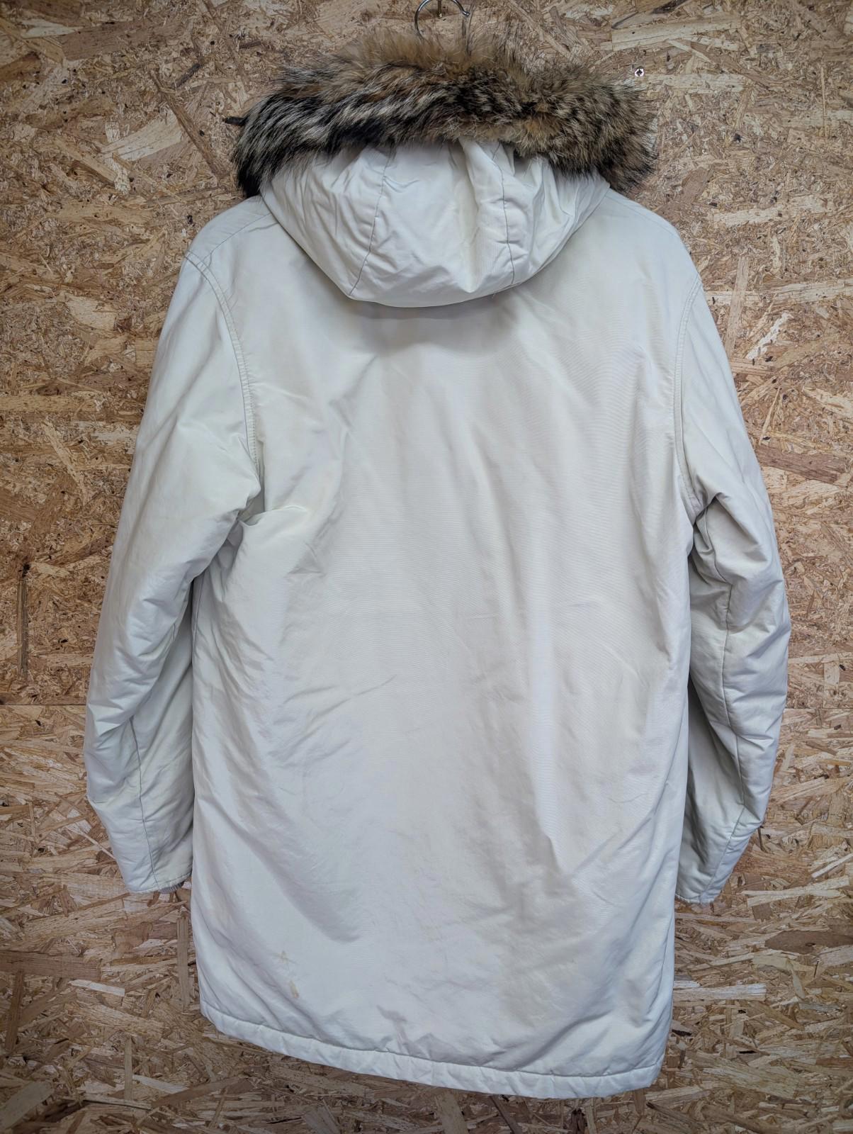 Woolrich Arctic Parka Small Men White Trim Hood USA Goose Down Feather USA Coat