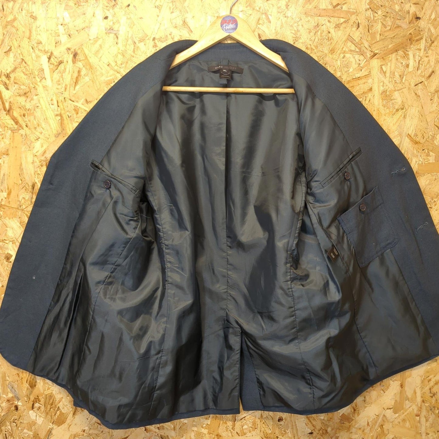 Marc Jacobs Blazer Mens Size XL Twill Cotton Canvas Jacket Thick Teal Blue