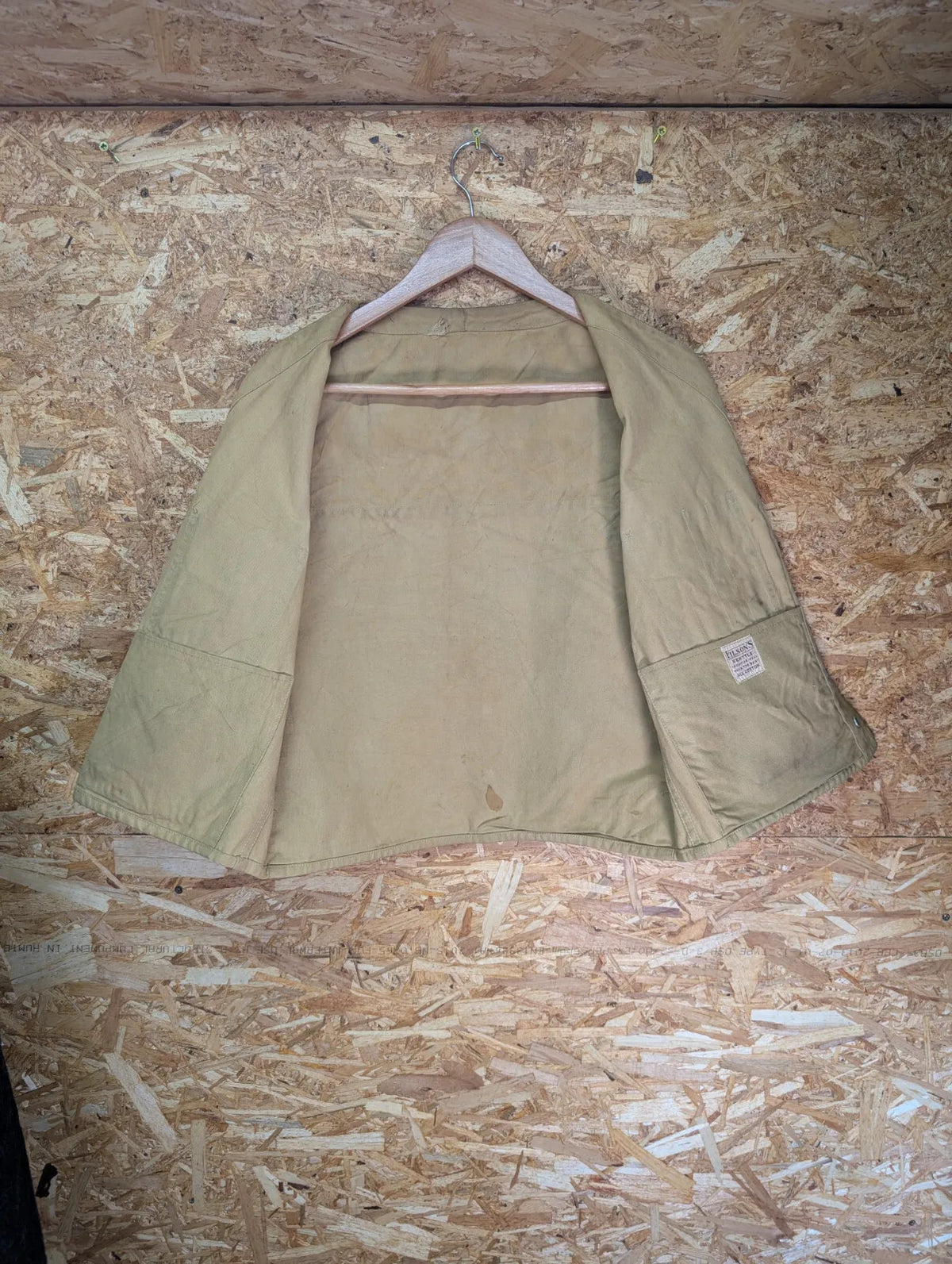 Vintage Filson Dry Cloth Vest 38 Small Gilet Beige Made USA Canvas 50s Heritage
