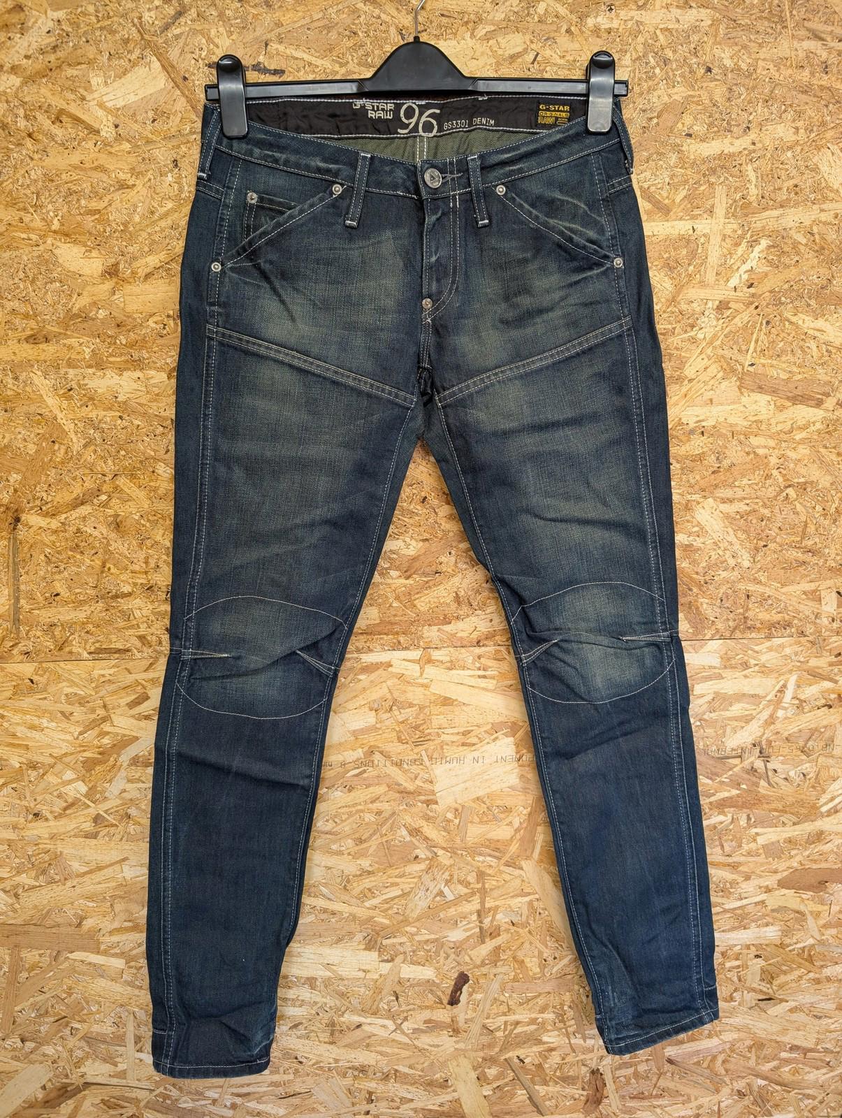 G-Star Raw Slim Jeans W28 L32 Women Dark Wash Denim Skinny Cinch Buckle Blue