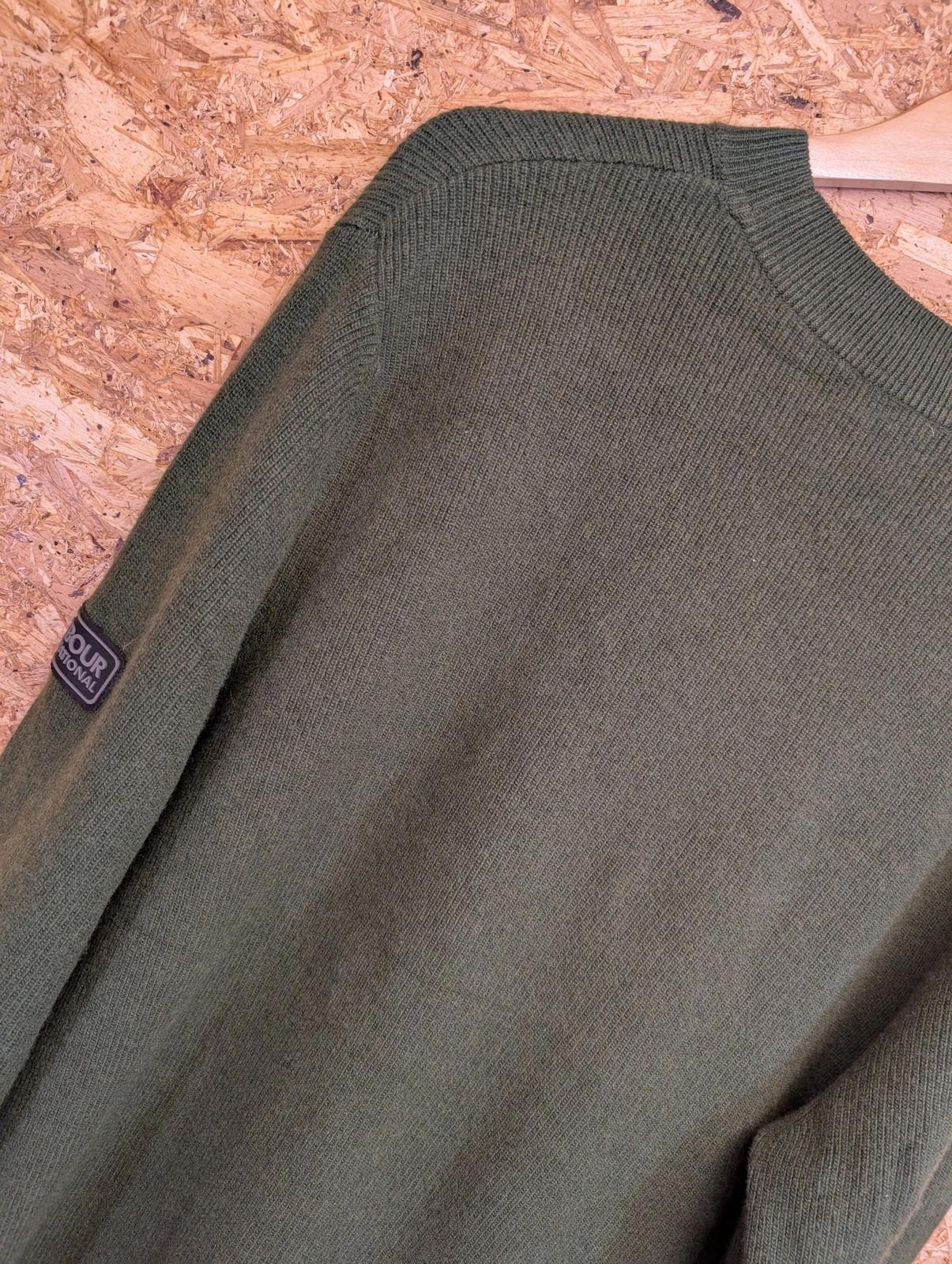 Barbour International Jumper Mens XL Knit Long Sleeve Green Wool Crew Sweater