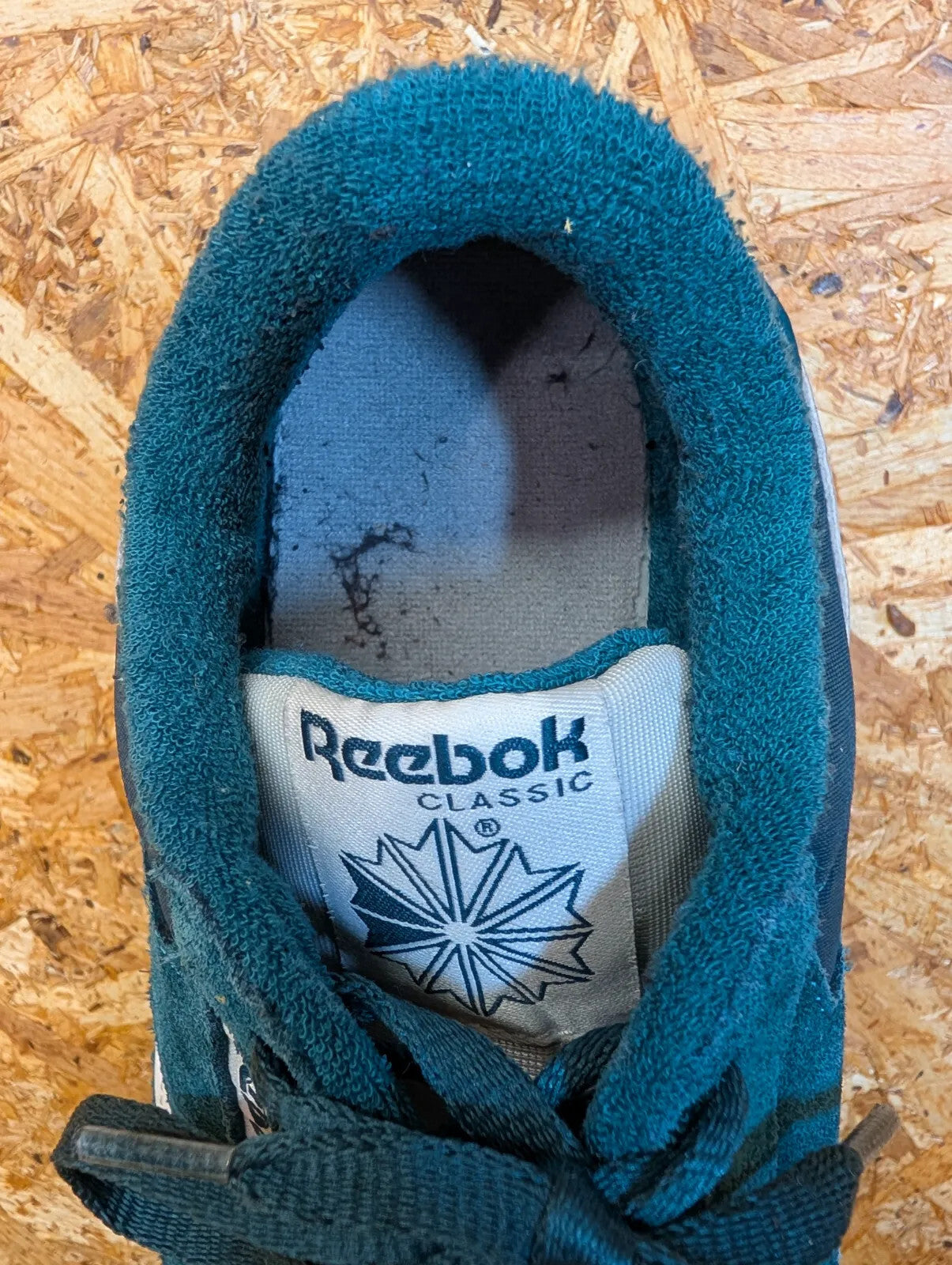 Reebok Classic Low Top Trainers Mens UK 8 Teal Green Suede Mesh Logo Lace Retro