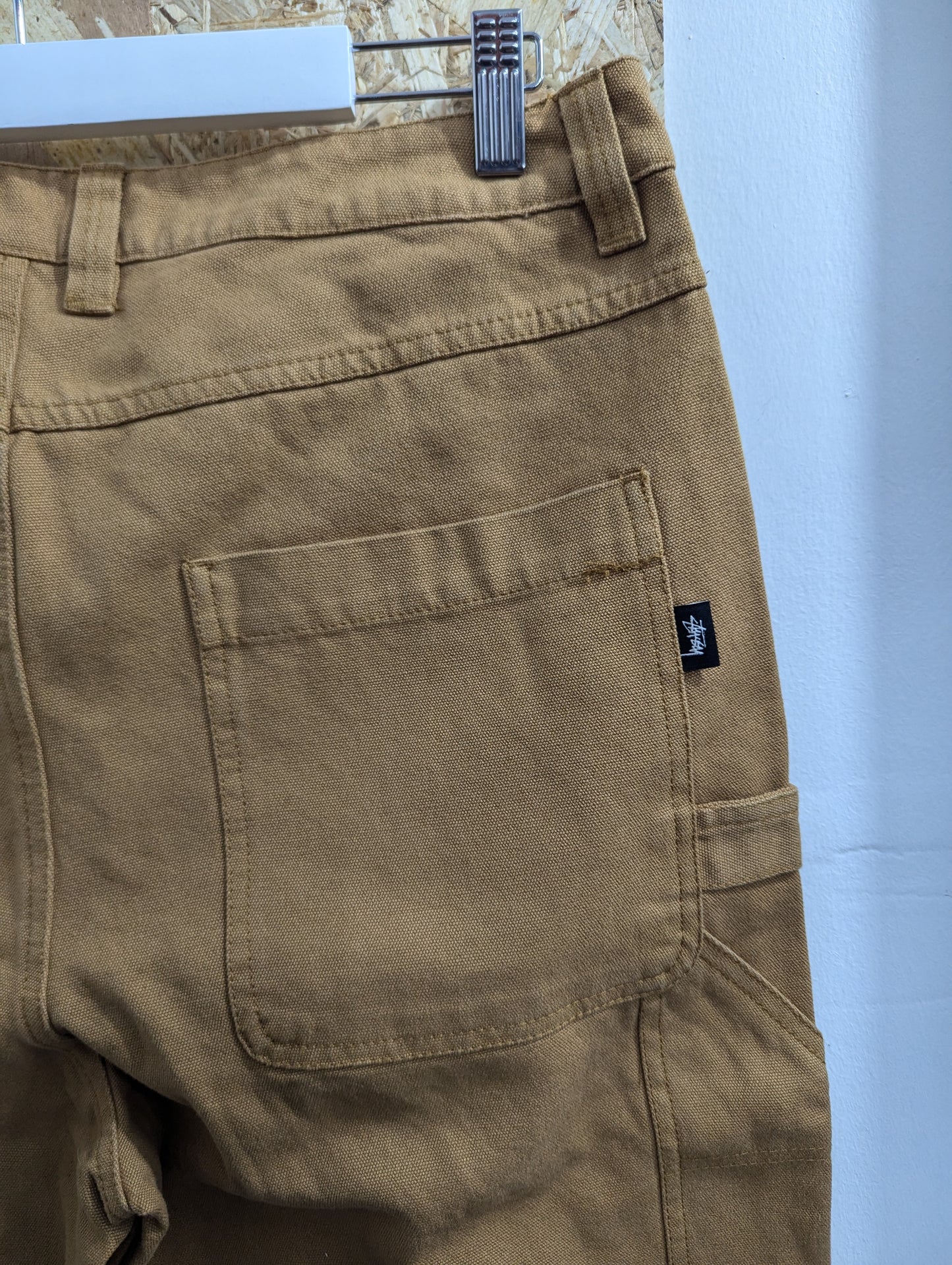 Stussy Carpenter Skate Pants Tan Duck Brown Canvas Chino Trousers Cargo Mens W34