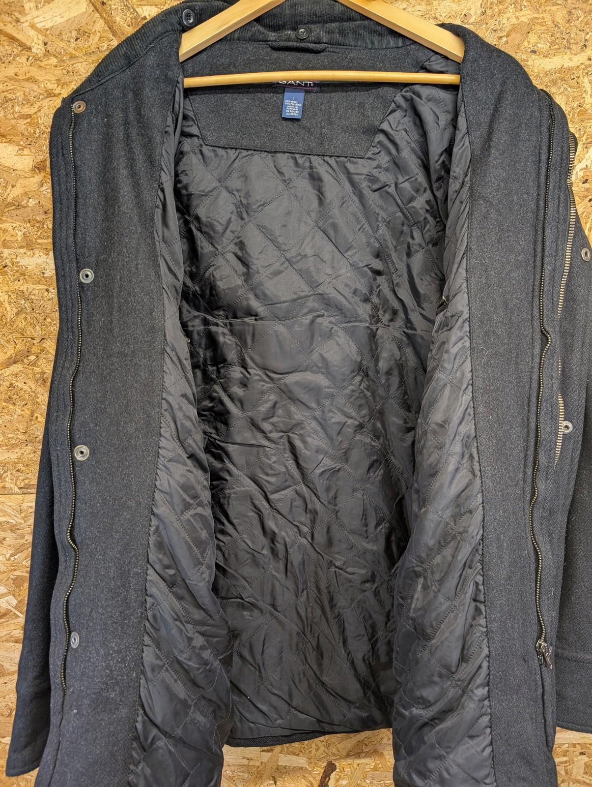 Gant Wool Overcoat Large Men Vintage 90s USA Black Mid-Length Blac Charcoal