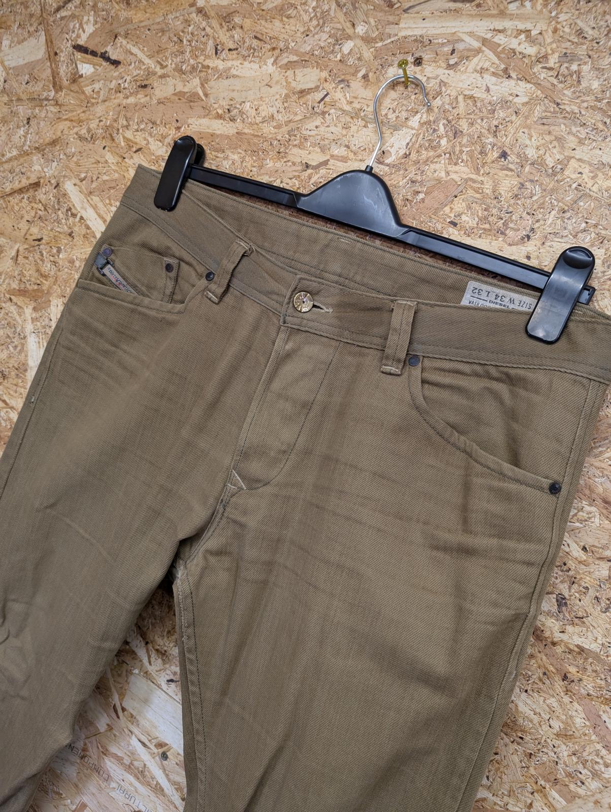 Diesel Darron W34 L32 Beige Tan Brown Jeans Regular Slim Tapered Zip Fly