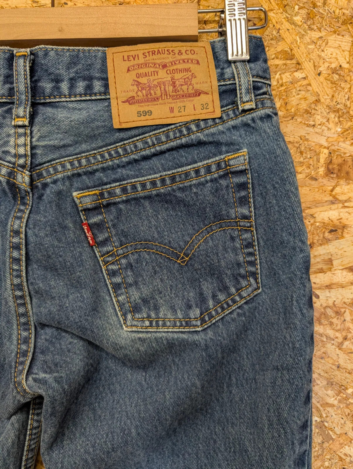 Levis 599 Low Rise Jeans Womens W27 L32 Blue Denim Straight Vintage Y2K 2000s