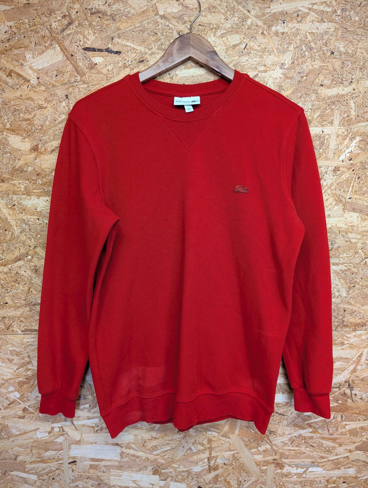 Lacoste Sweatshirt Large Men 5 Crew Neck Cotton Rare Red Croc Logo Casuals Oi