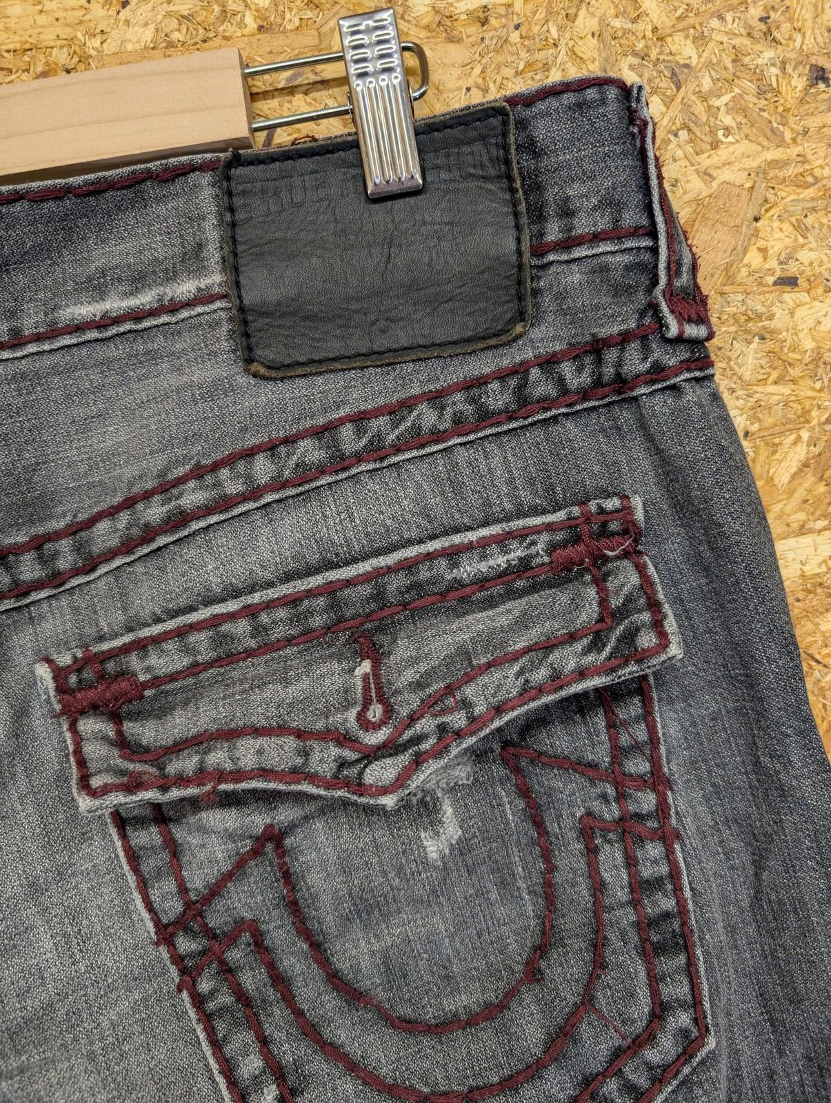 True Religion Ricky Jeans W36 L34 Men Relaxed Straight Distressed Grey Denim