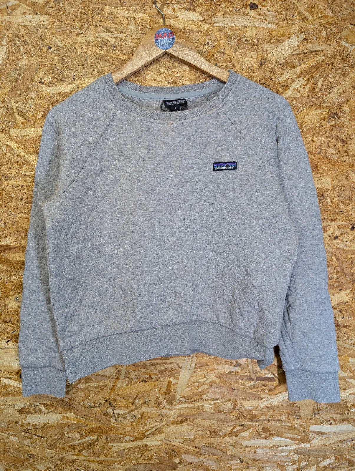 Patagonia Crewneck Sweatshirt Womens Small Grey Diamond Organic Cotton Pullover