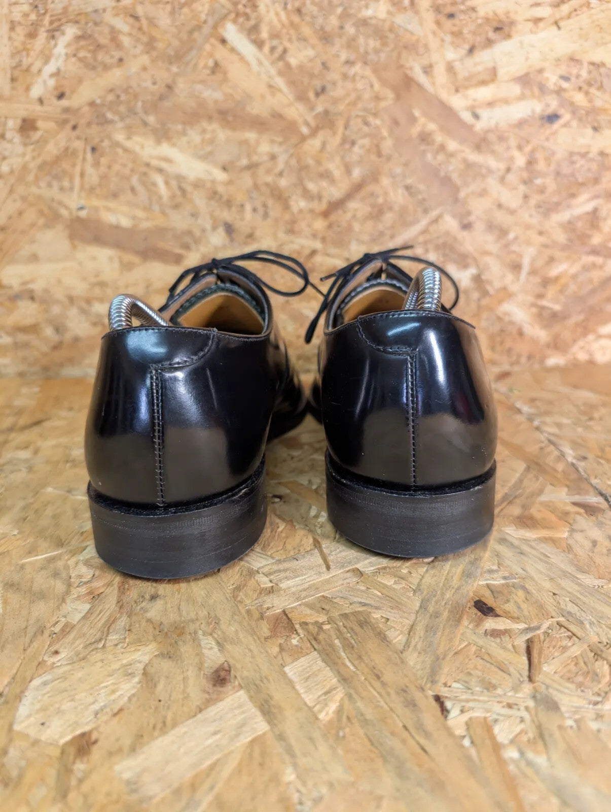 Loake Derby Shoes Mens UK6.5 Black Leather Cap Toe 747B Brogue Made In England