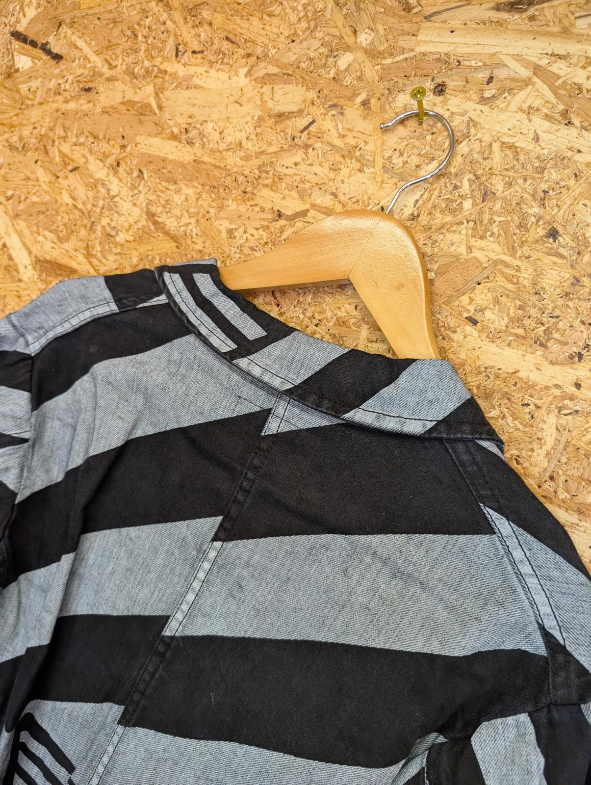 Child Of Jago Denim Jacket Small 38 Black White Grey Abstract Pattern