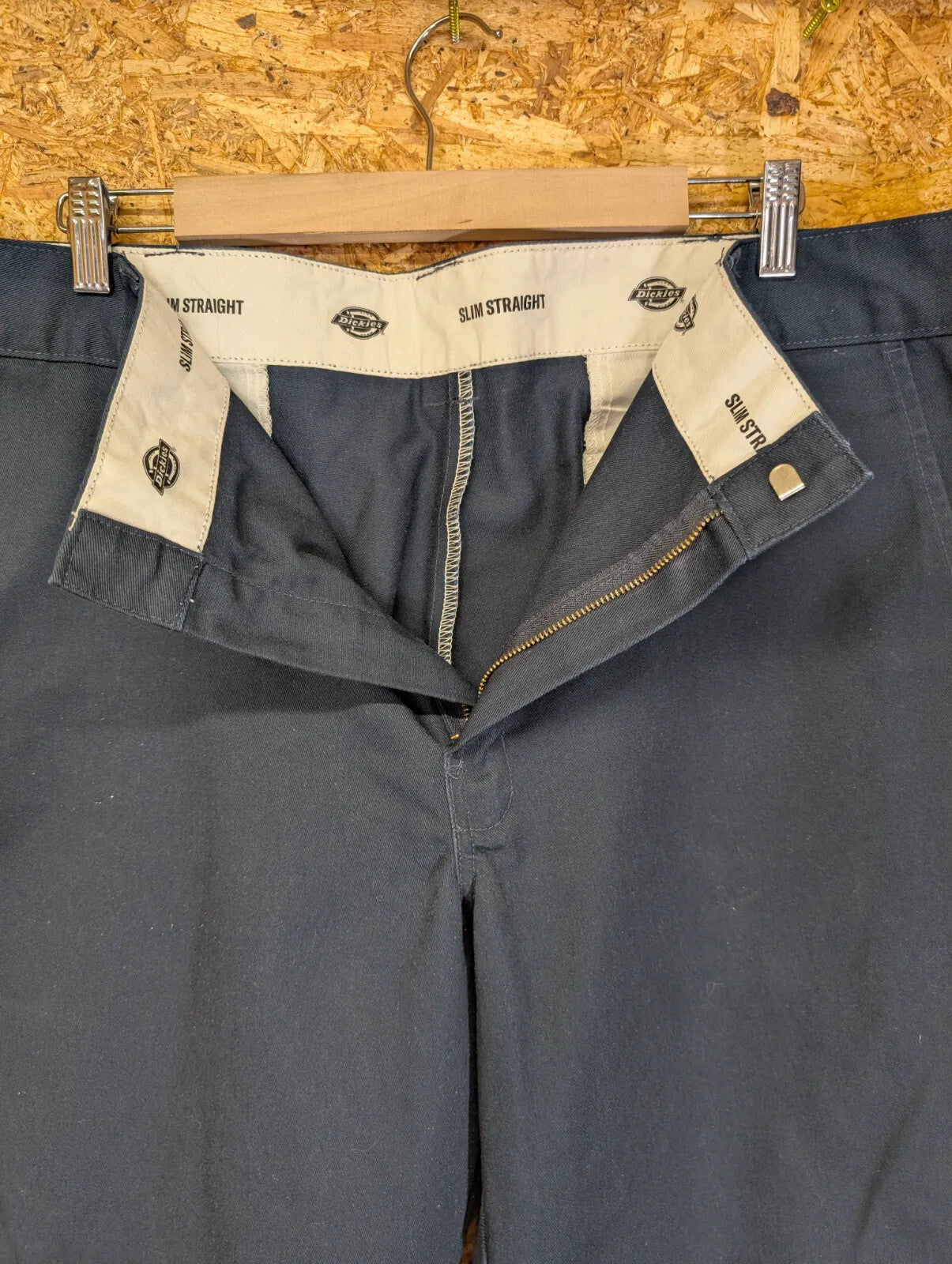Dickies 874 Skate Trousers Mens W38 L34 Dark Navy Slim Straight Workwear Zip