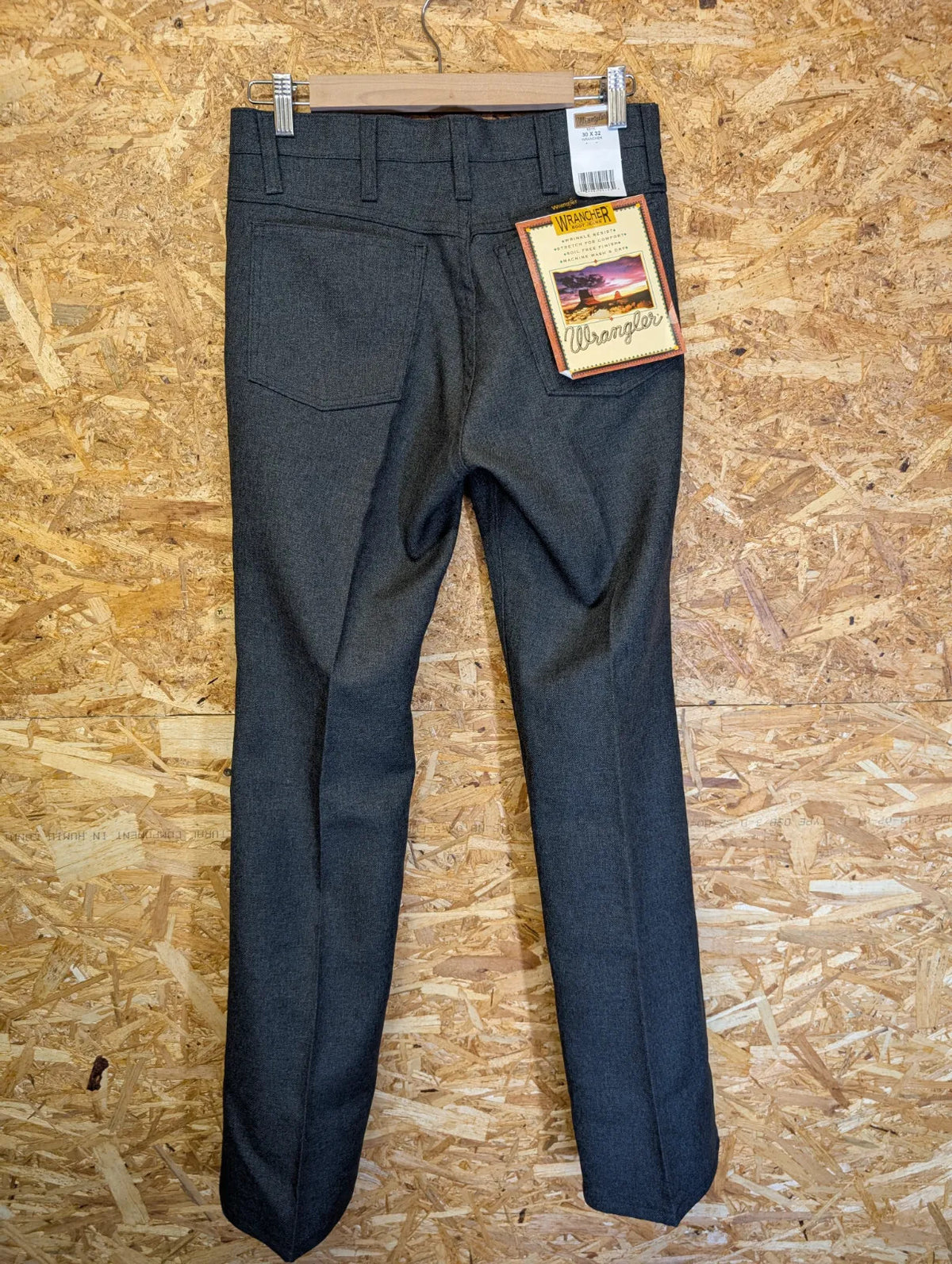 Vintage Wrangler Wrancher Bootcut Trousers W30 L32 Men Grey Stretch 82HK Zip NWT