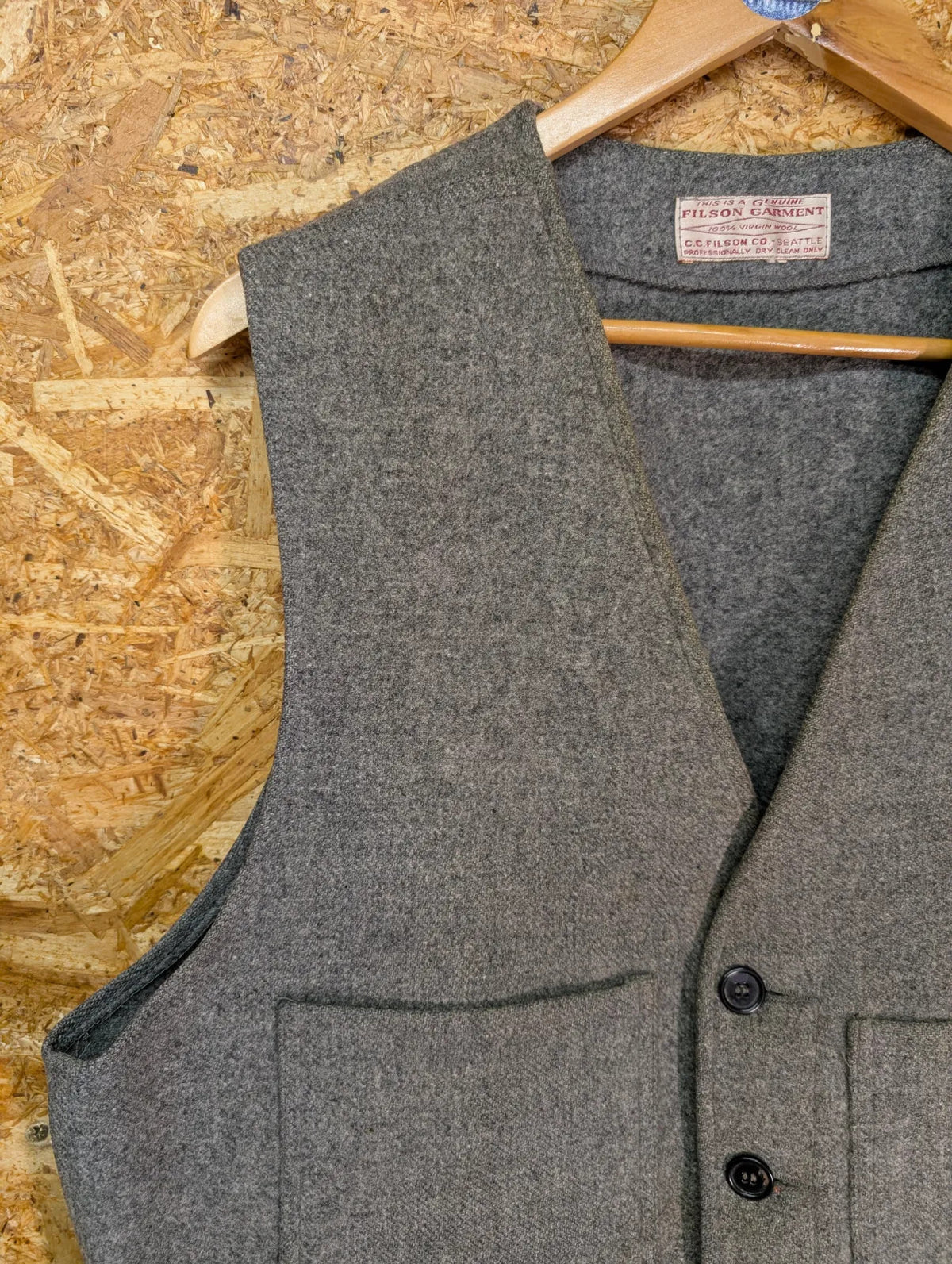 Filson Mackinaw Wool Vest Mens XL Heather Grey Body Warmer USA Made Gilet