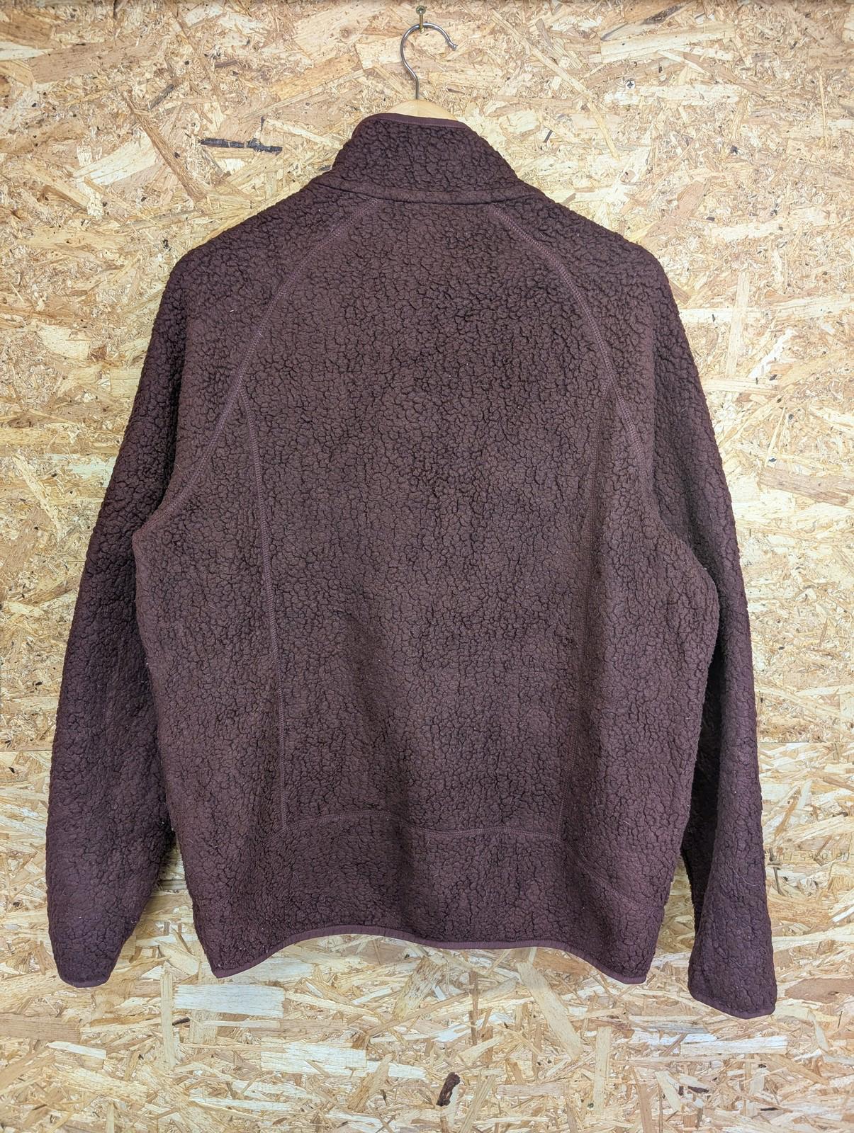 Patagonia Retro Pile Fleece Jacket Large Men Burgundy Red Brown Zip Brown X Snap
