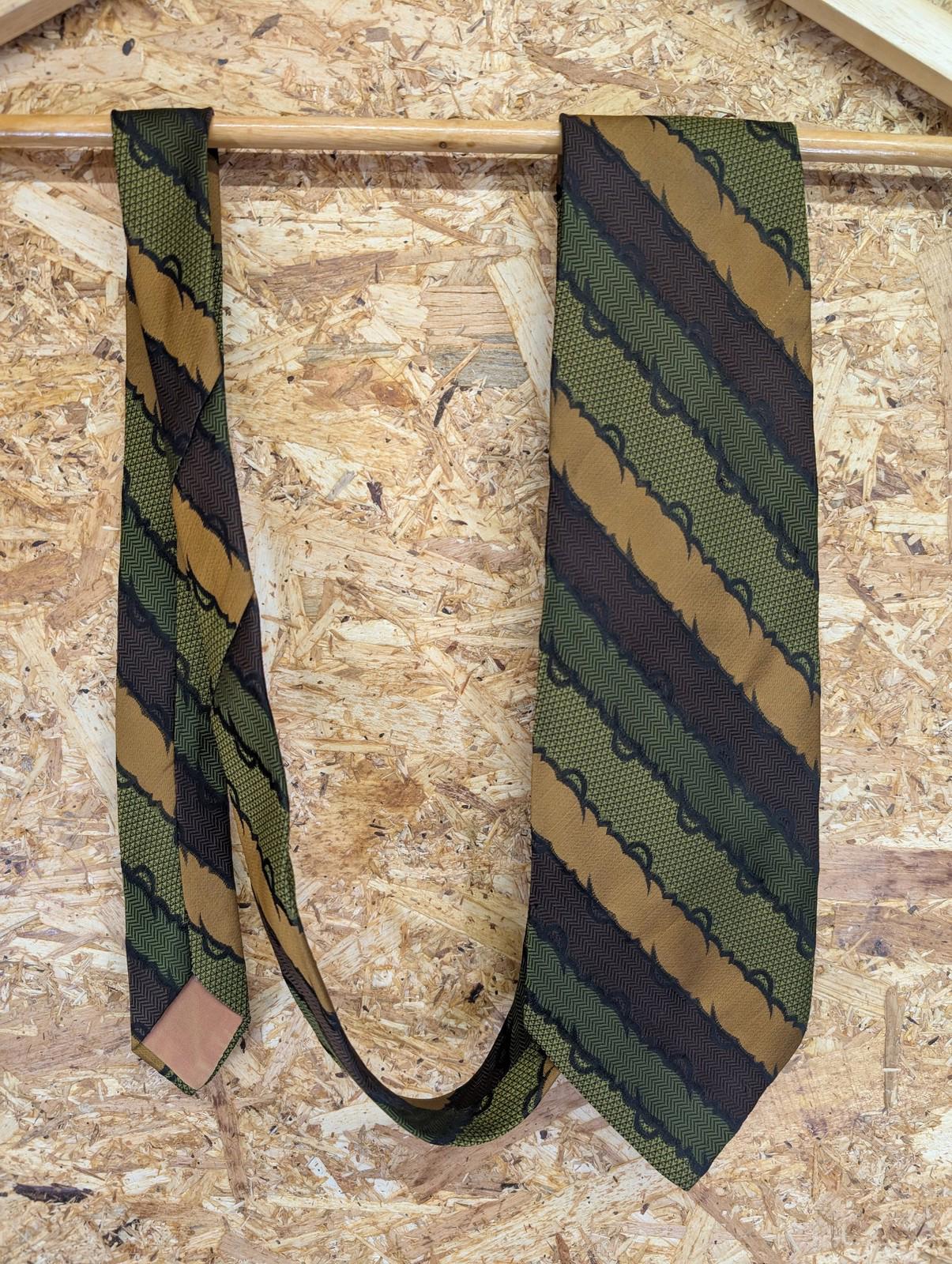 Aqua Marine Haute Couture Tie Mens Classic Geometric Pattern Brown Green